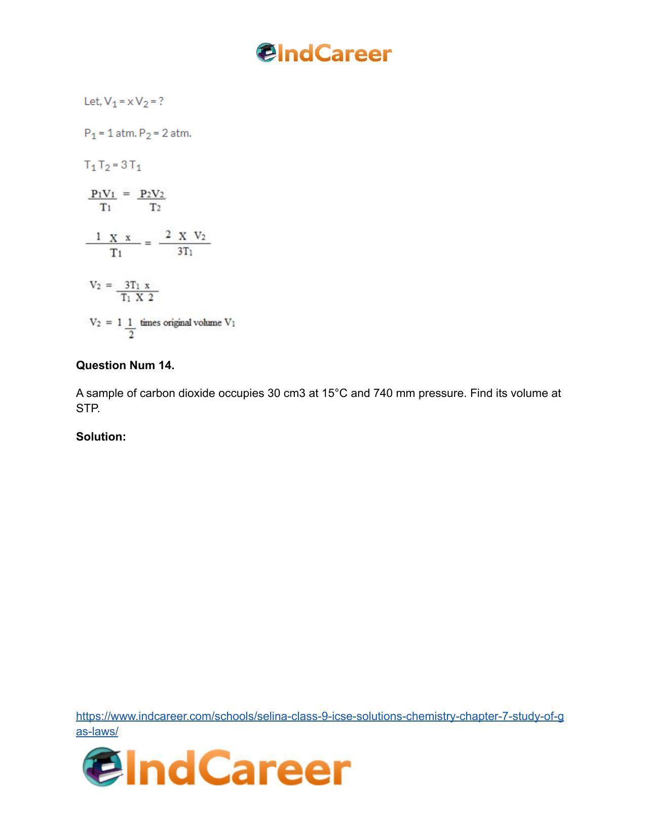 Selina Class 9 ICSE Solutions Chemistry : Chapter 7- Study of Gas Laws - Page 34