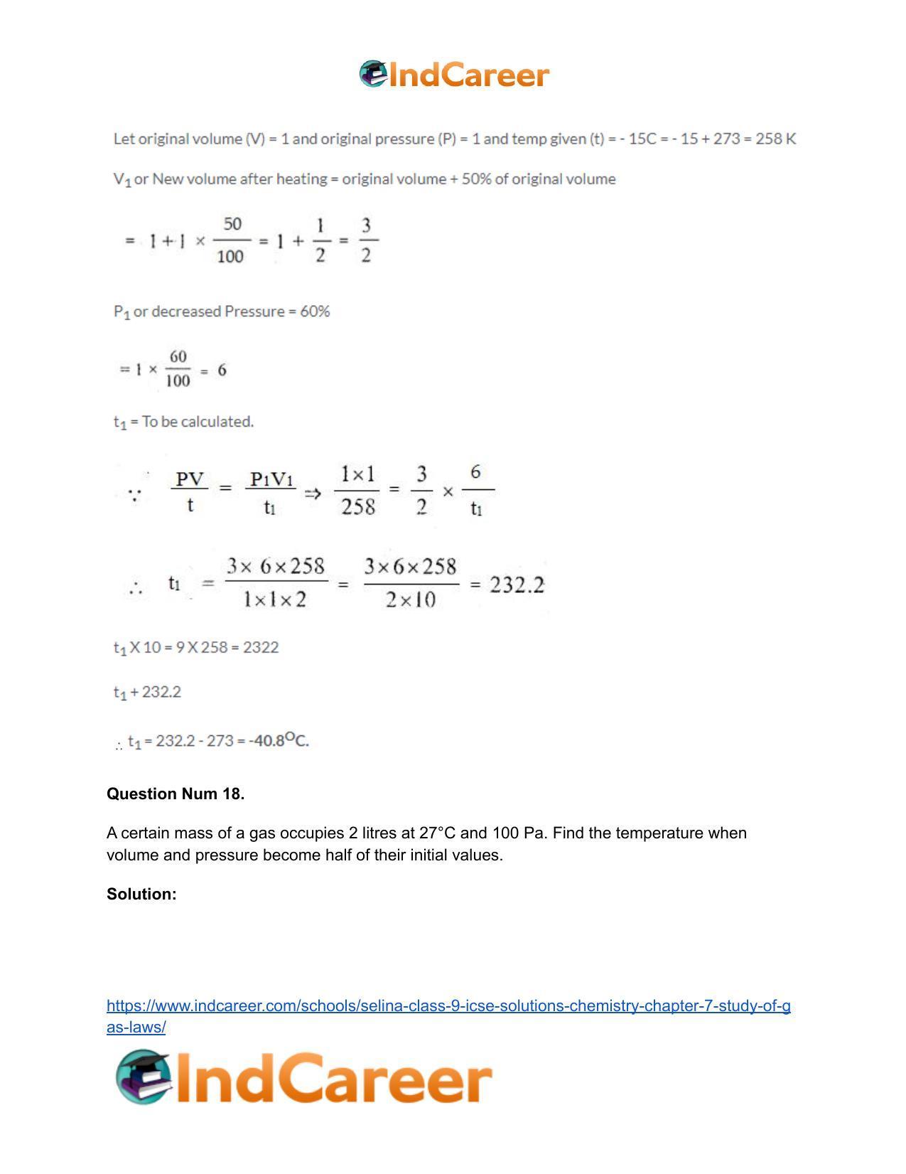Selina Class 9 ICSE Solutions Chemistry : Chapter 7- Study of Gas Laws - Page 38