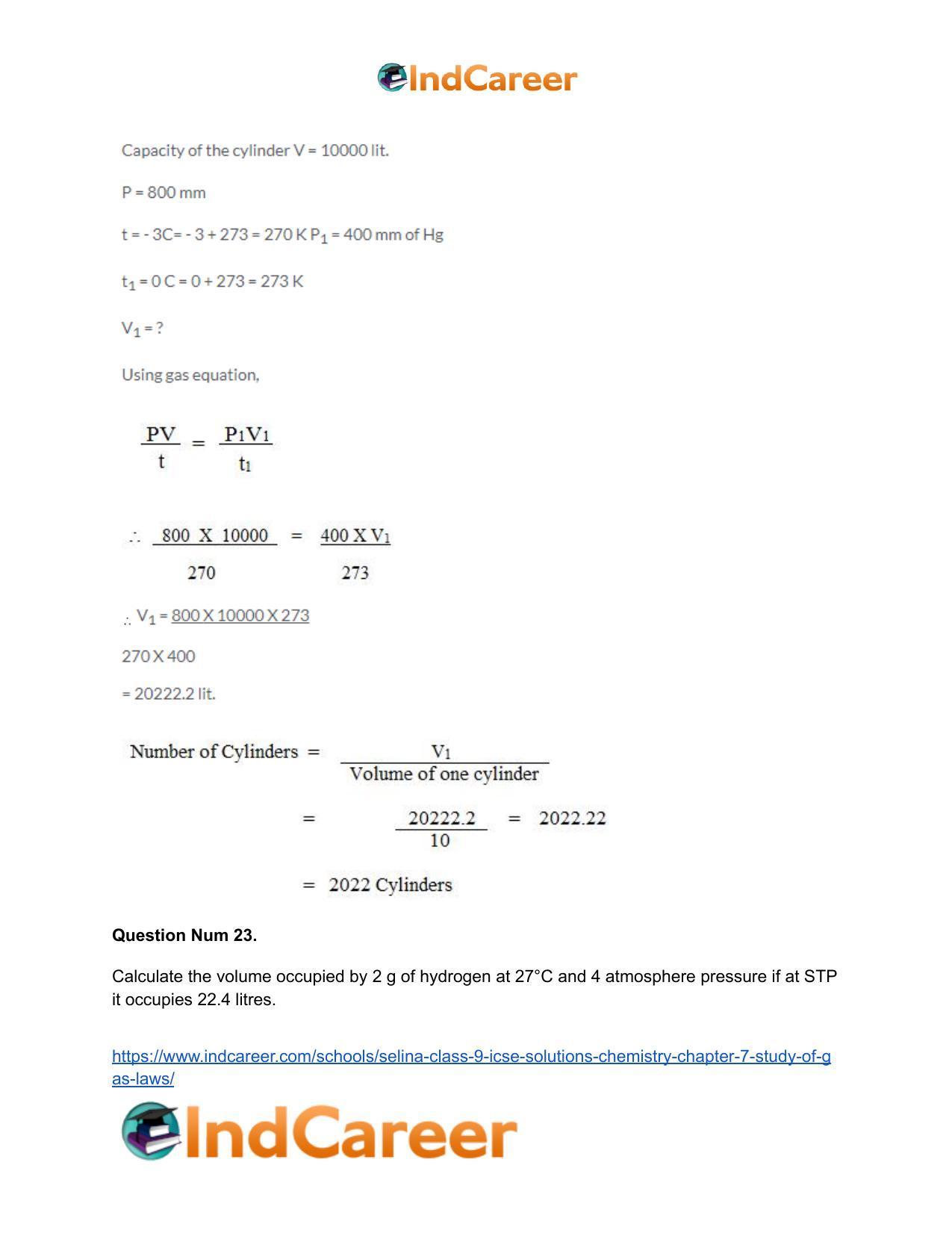 Selina Class 9 ICSE Solutions Chemistry : Chapter 7- Study of Gas Laws - Page 44