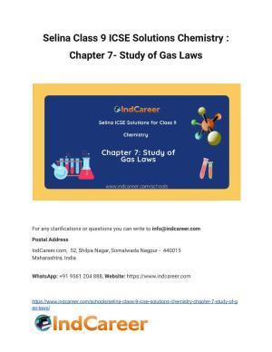 Selina Class 9 ICSE Solutions Chemistry : Chapter 7- Study of Gas Laws