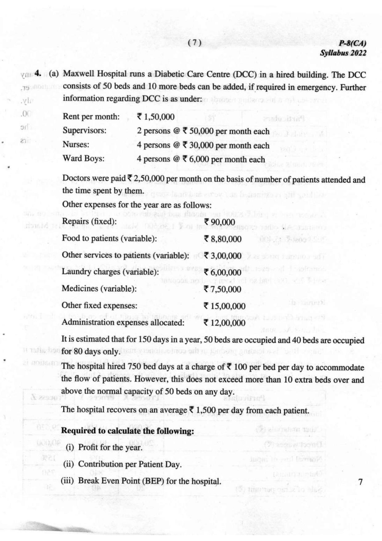 ICMAI Intermediate December 2023 Question Paper - Cost Accounting - Page 7