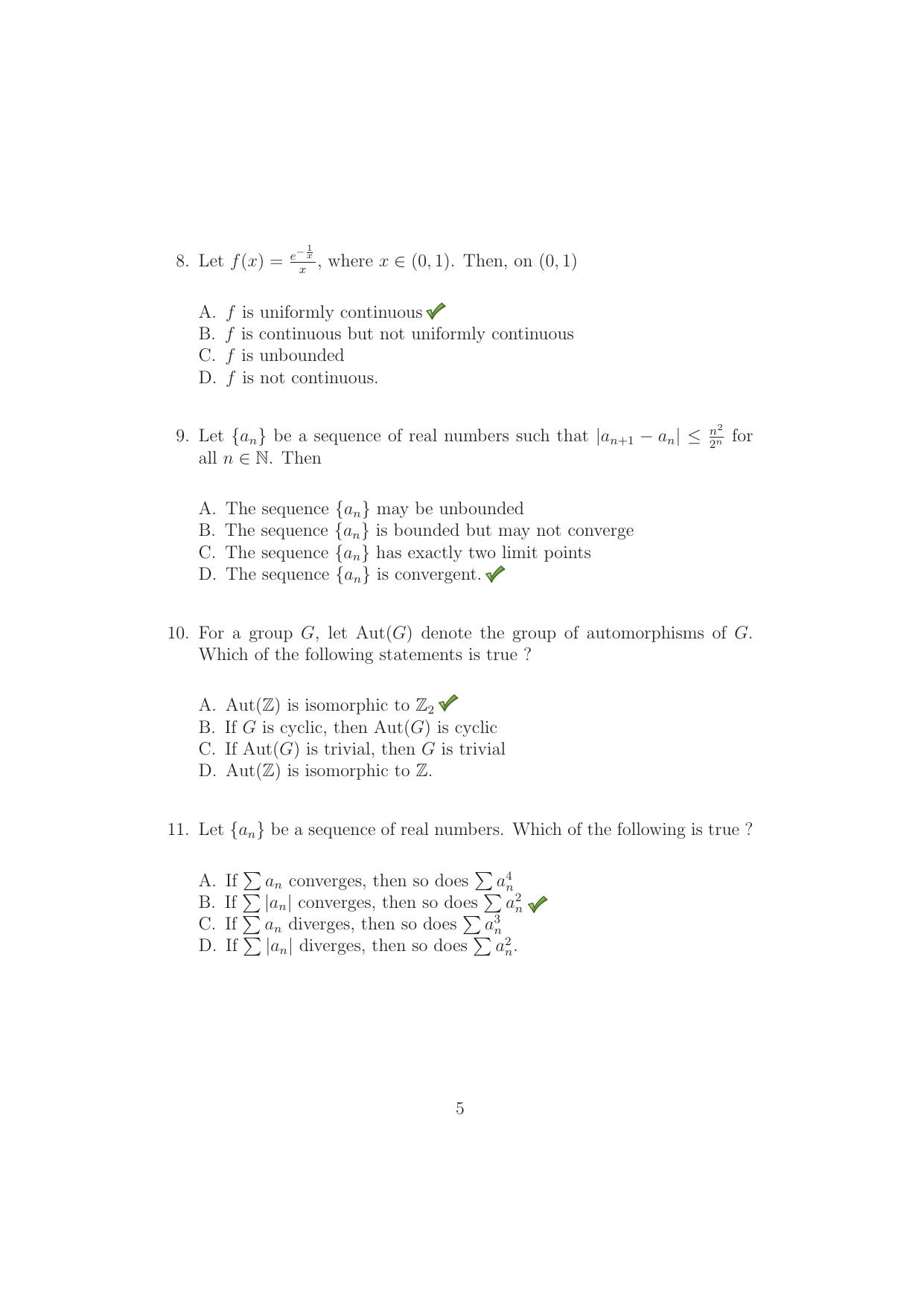 TIFR GS 2015 Chemistry Y Question Paper - Page 5