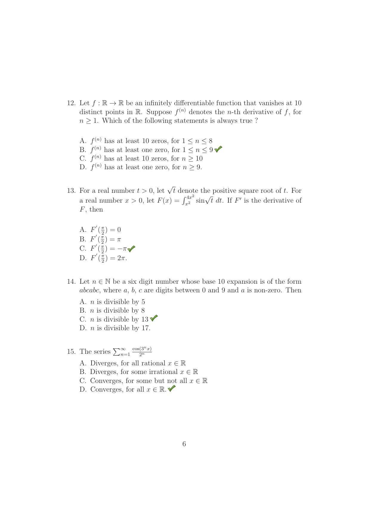 TIFR GS 2015 Chemistry Y Question Paper - Page 6