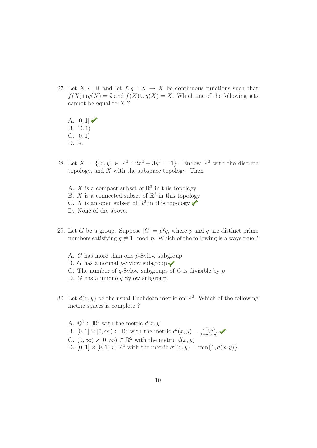 TIFR GS 2015 Chemistry Y Question Paper - Page 10