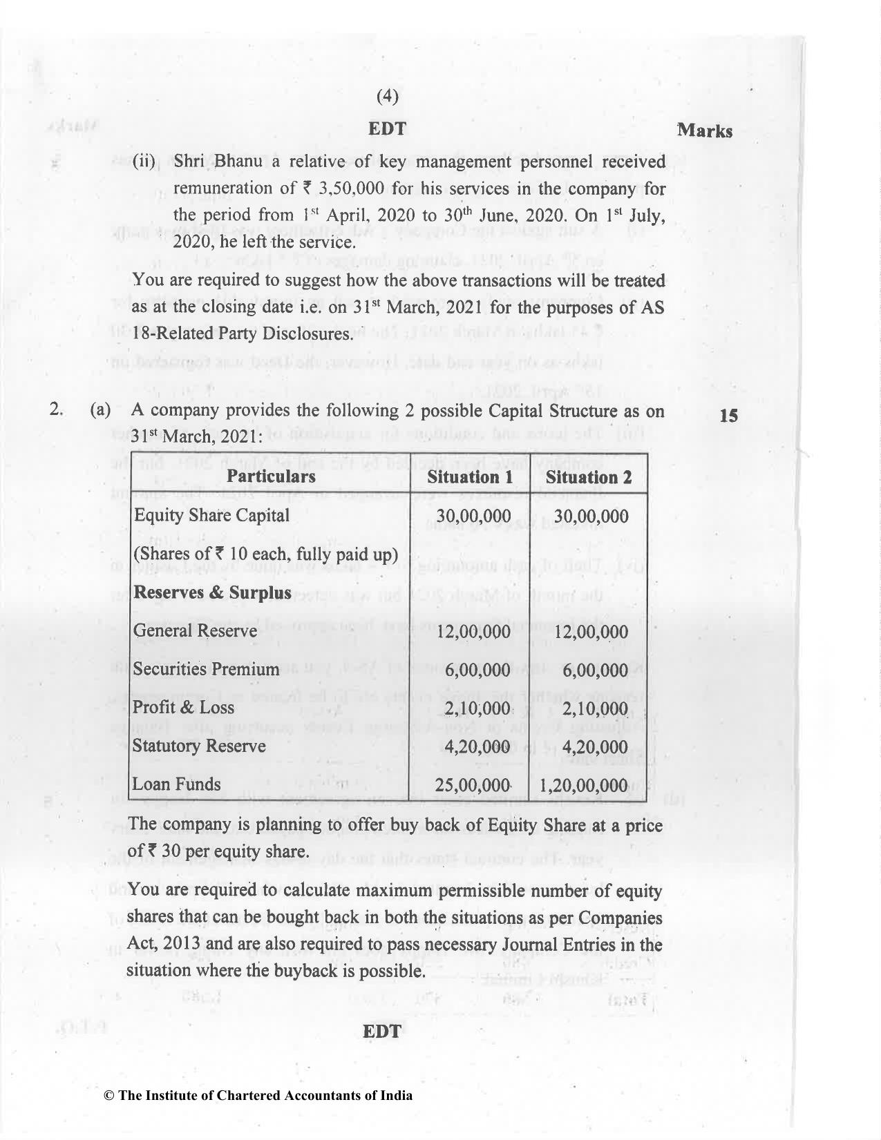 CA Inter Jul 2021 Question Paper - Paper 5 – Advanced Accounting - Page 4