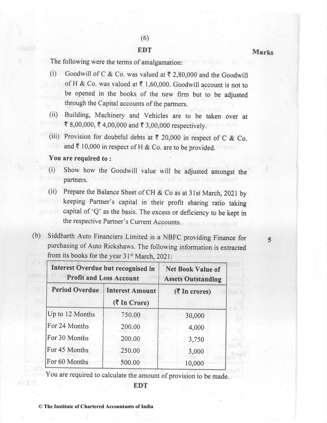 CA Inter Jul 2021 Question Paper - Paper 5 – Advanced Accounting - Page 6