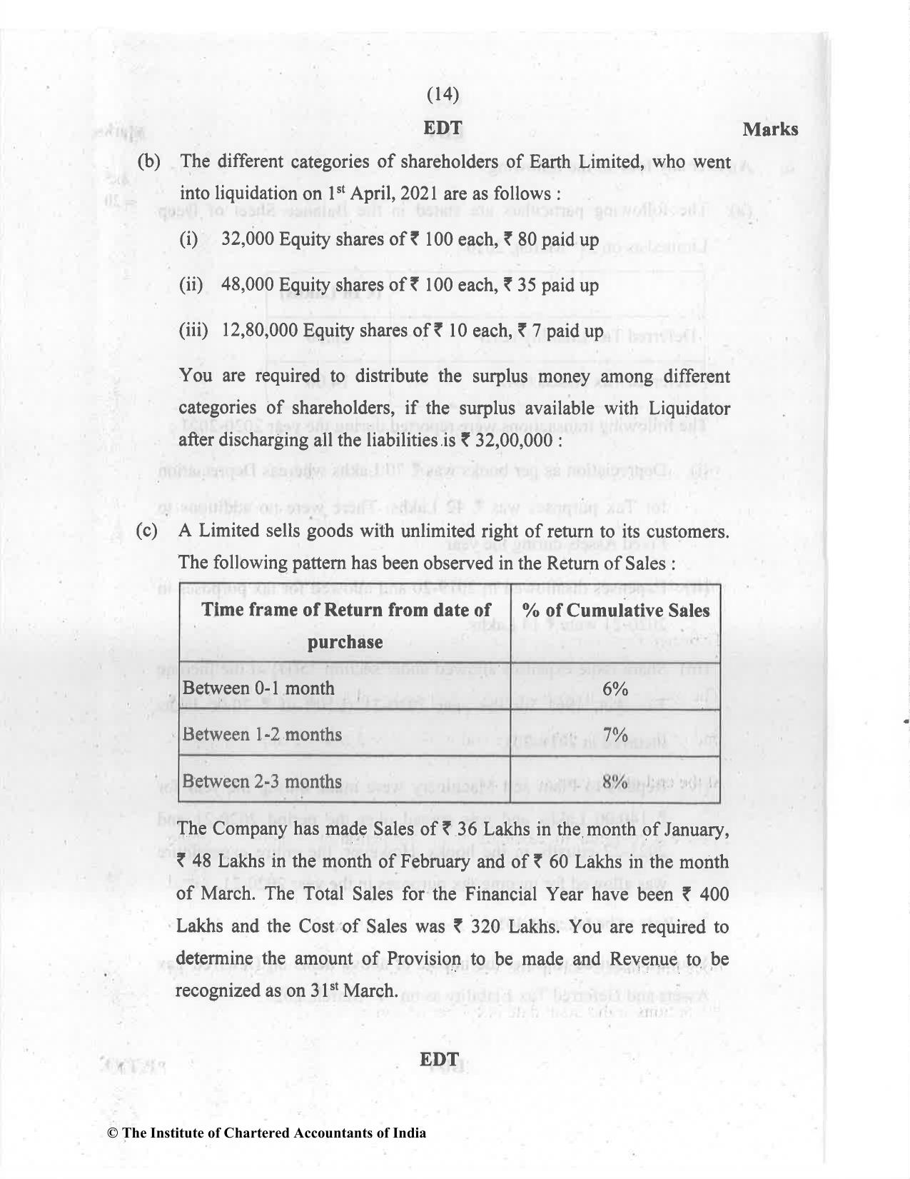 CA Inter Jul 2021 Question Paper - Paper 5 – Advanced Accounting - Page 14