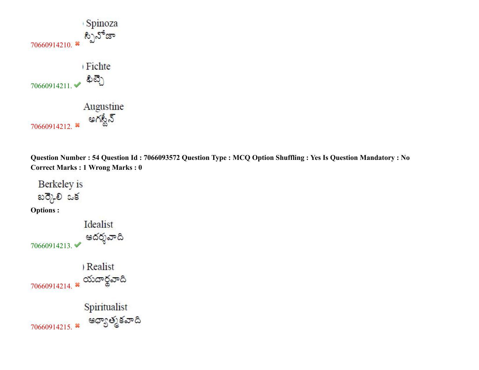 TS CPGET 2020 M.A. Philosophy (Shift 2) Question Paper with Answer Key - Page 41