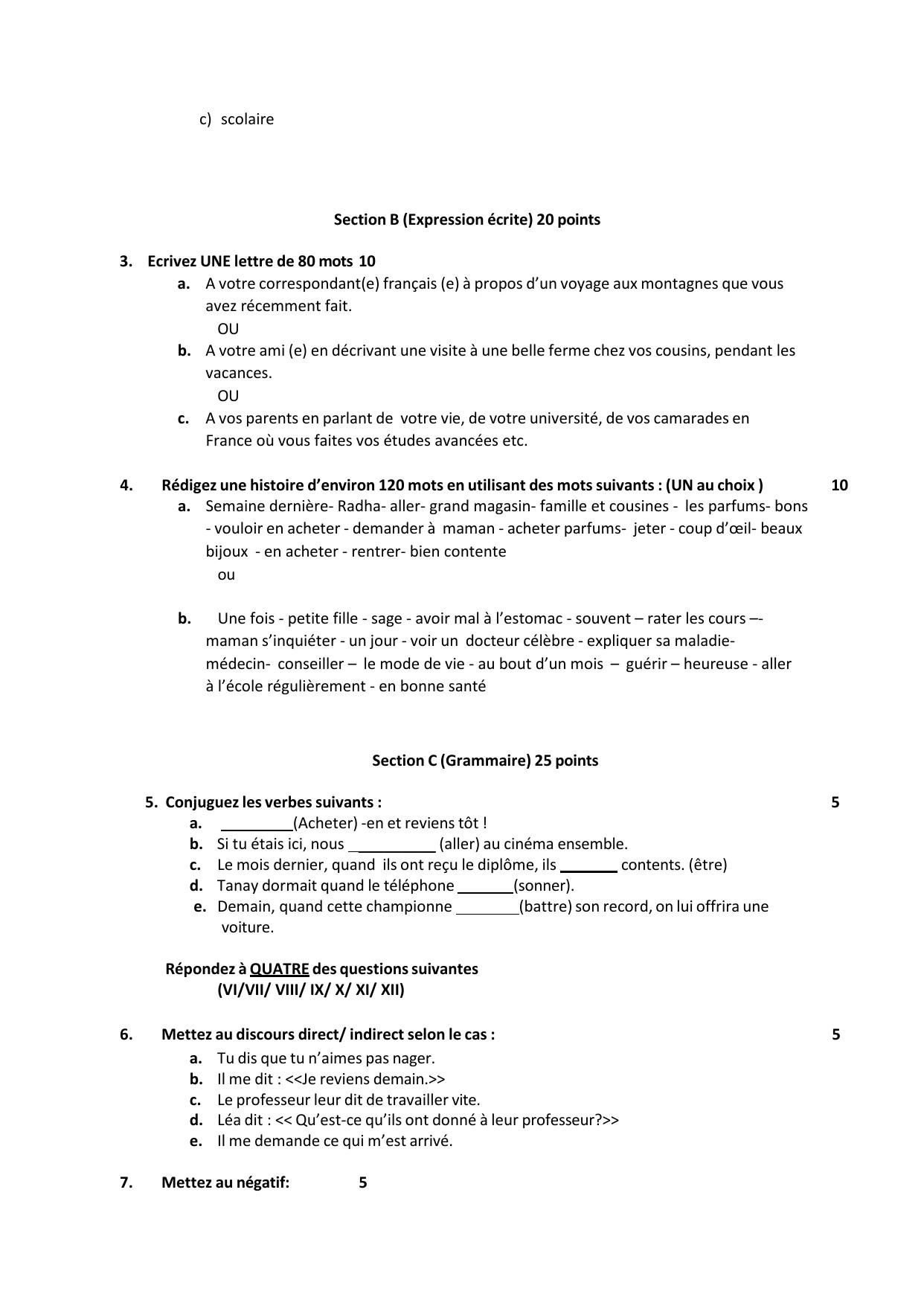 CBSE Class 12 French Sample Question Paper 2024-25 - Page 3