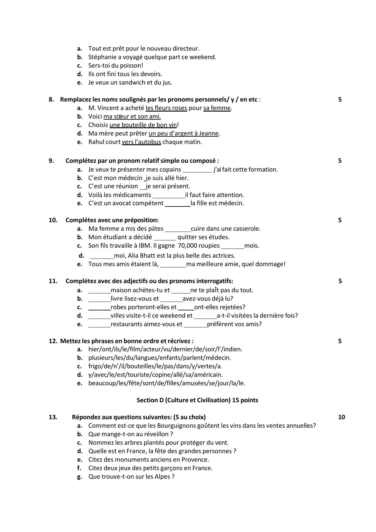 CBSE Class 12 French Sample Question Paper 2024-25 - Page 4