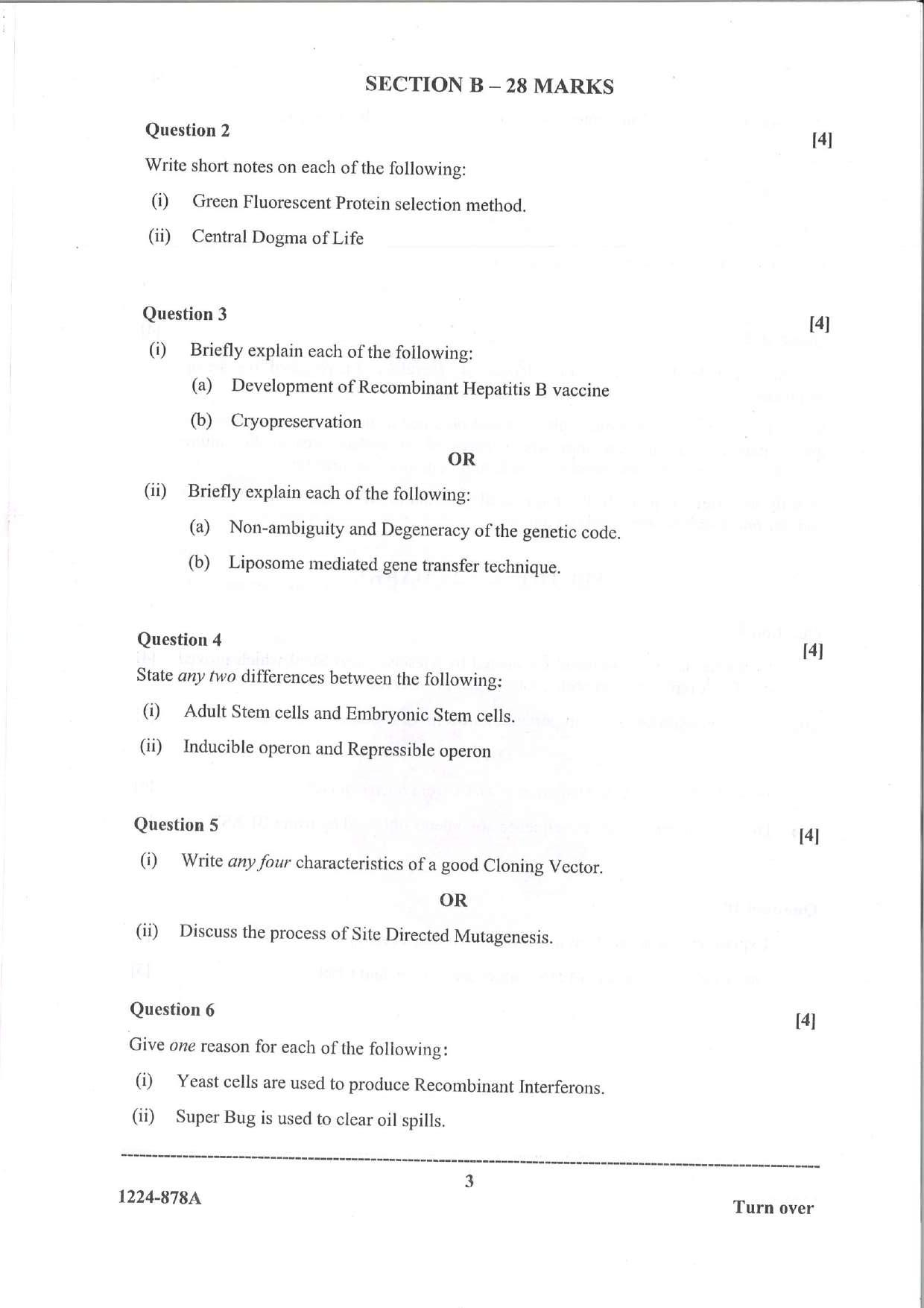 ISC Class 12 Biotechnology 2024 Question Paper - Page 3
