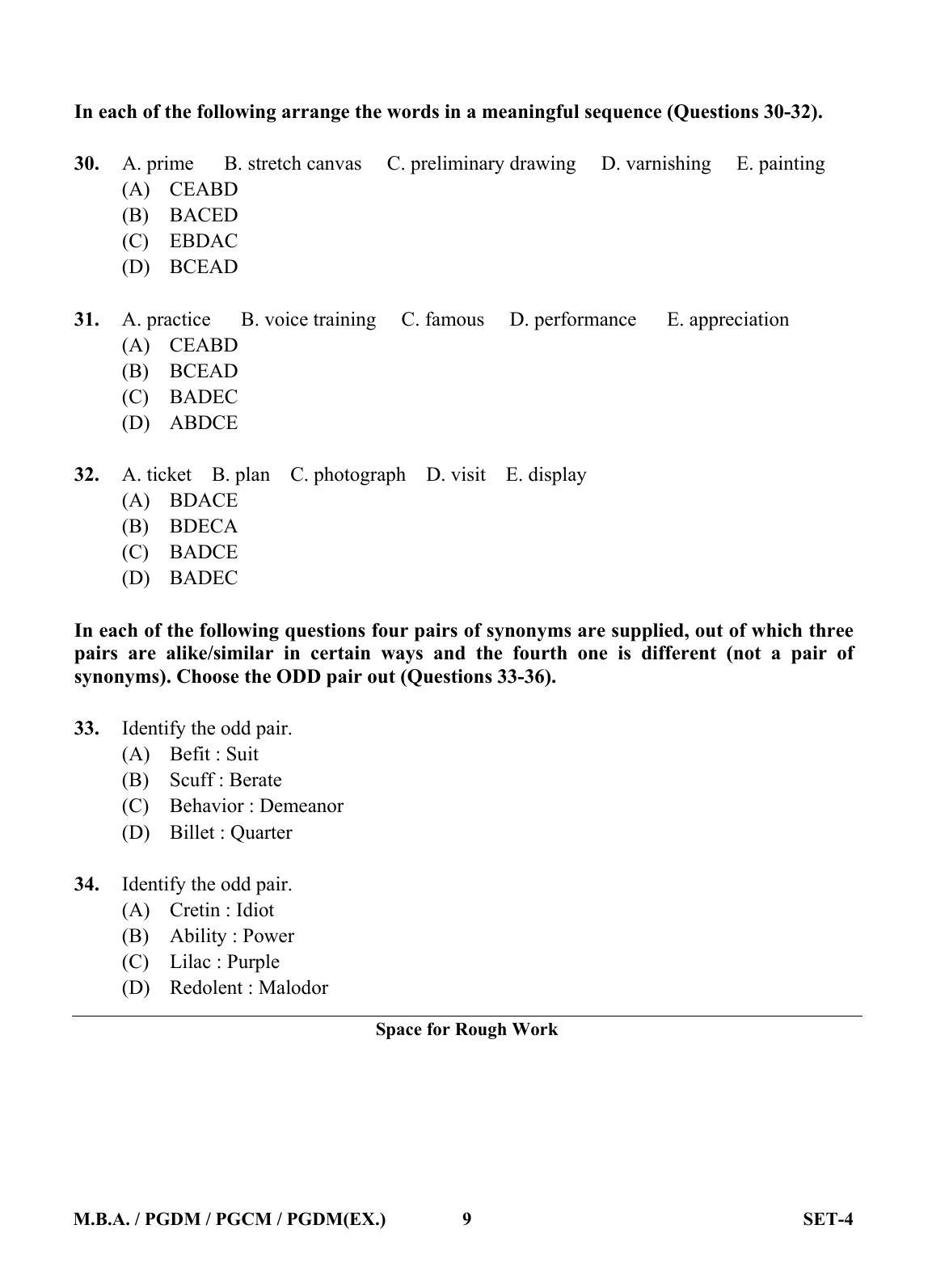 OJEE 2013 MBA Set 4 Question Paper - Page 8