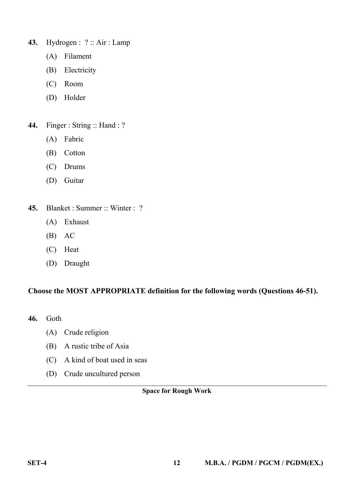 OJEE 2013 MBA Set 4 Question Paper - Page 11