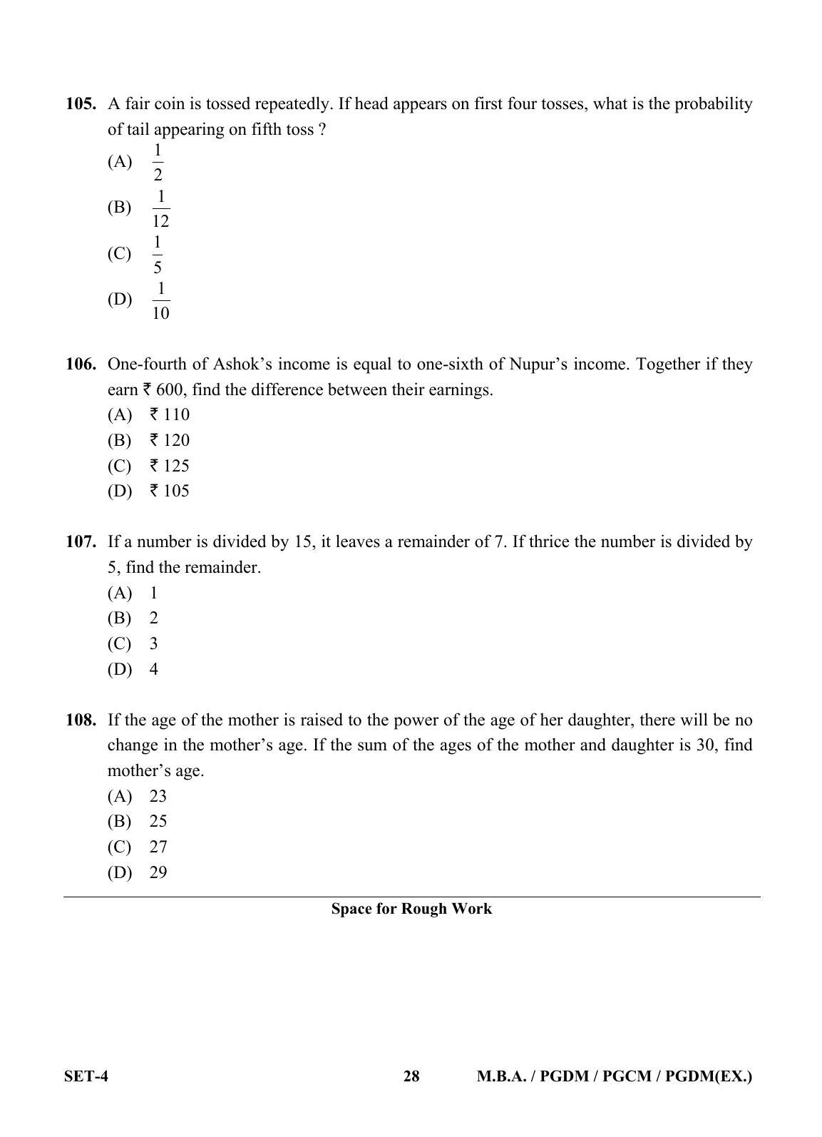 OJEE 2013 MBA Set 4 Question Paper - Page 27