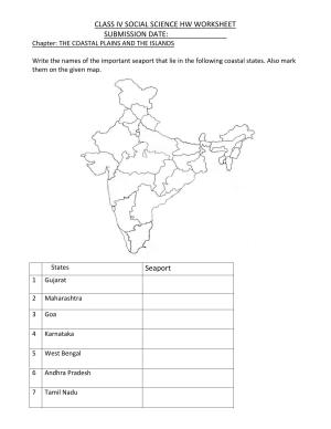 Worksheet for Class 4 Social Science Coastal Plains And The Islands Assignment