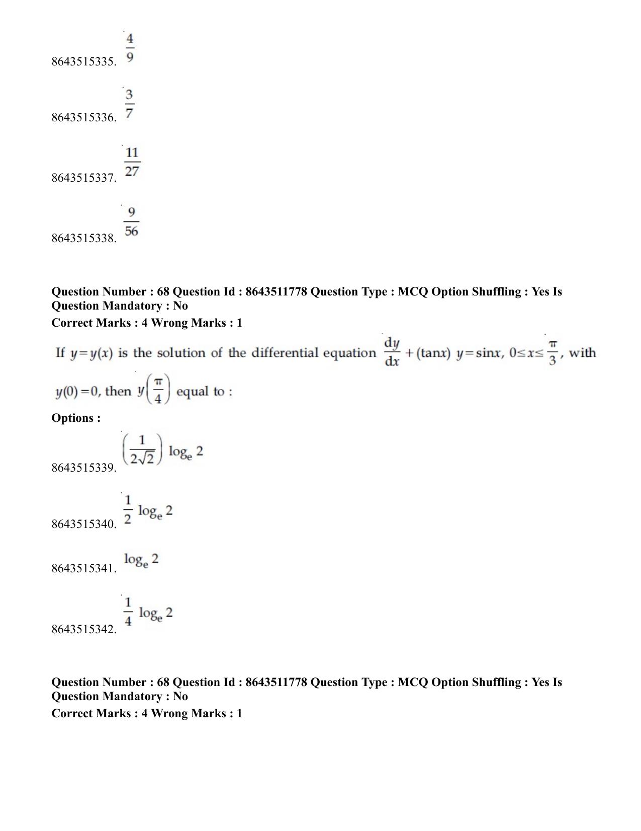 JEE Mains 2021: BTech EO (Shift 2) 16-03-2021 Question Paper - Page 64