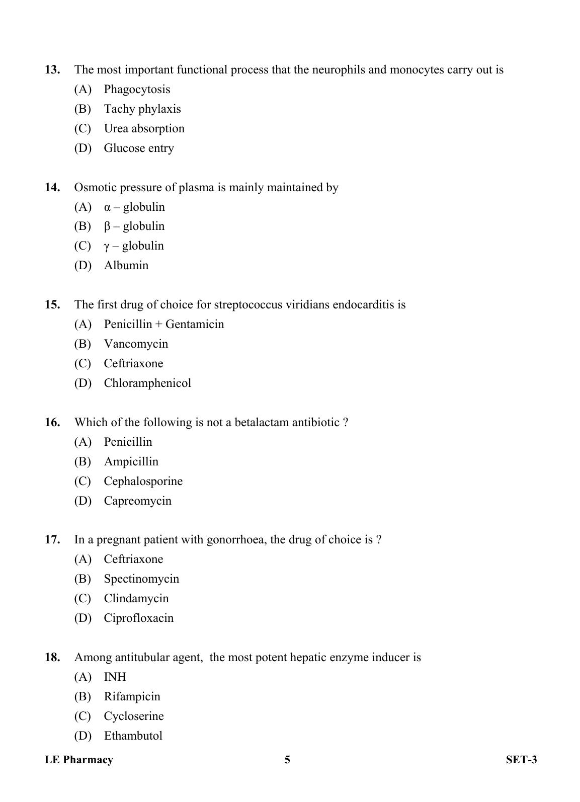 OJEE 2013 LE Pharm Set 3 Question Paper - Page 4