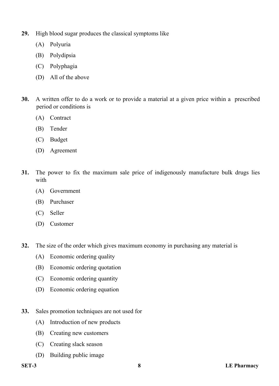 OJEE 2013 LE Pharm Set 3 Question Paper - Page 7
