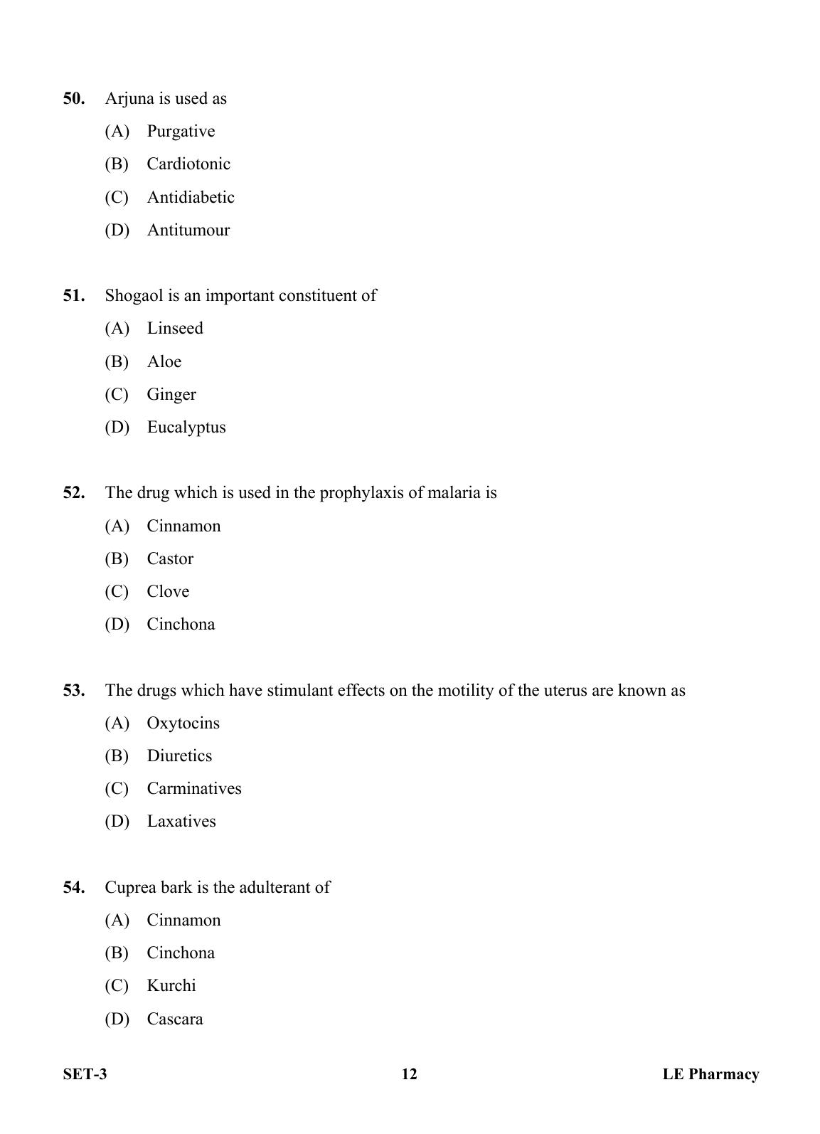 OJEE 2013 LE Pharm Set 3 Question Paper - Page 11