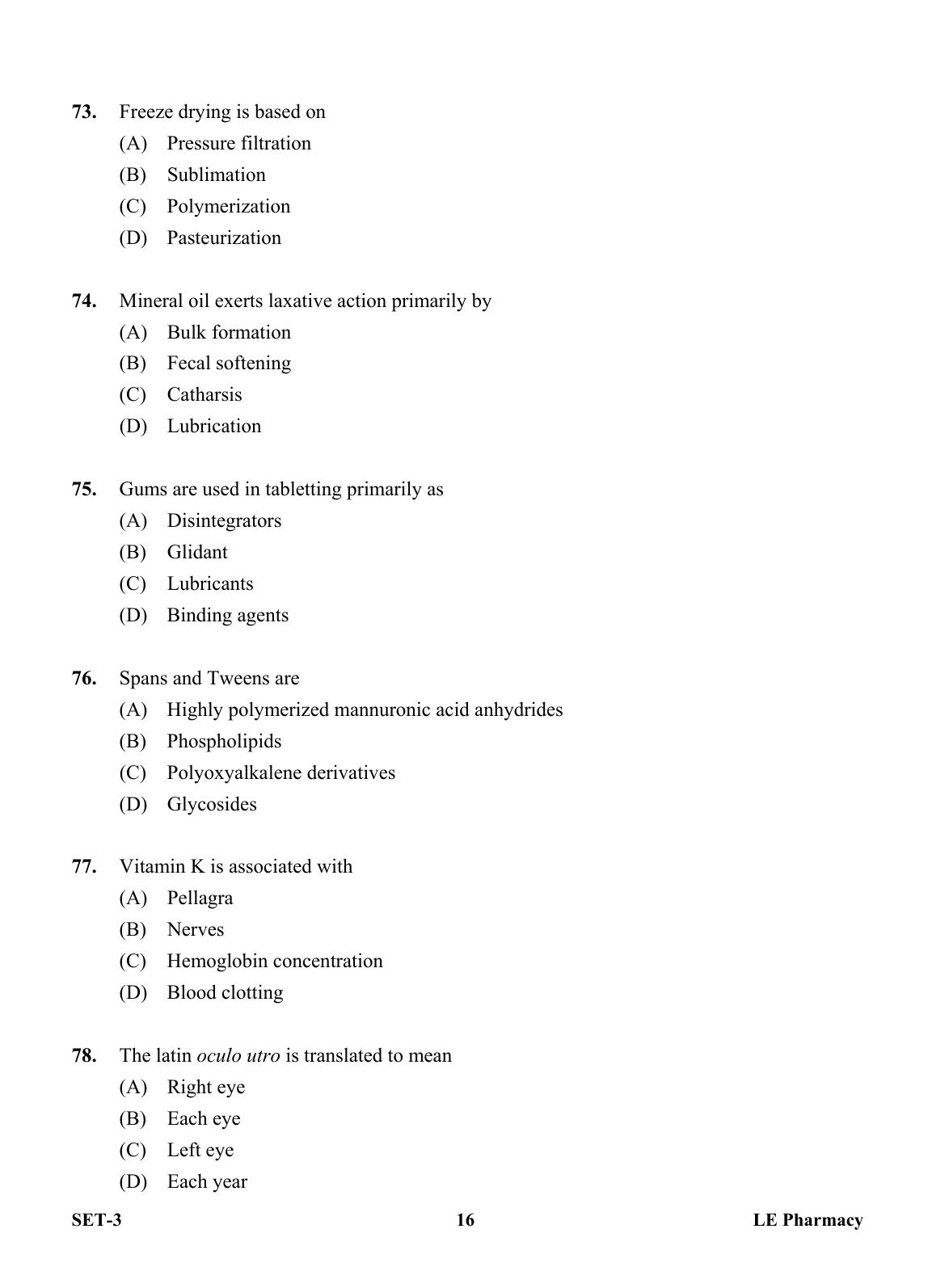 OJEE 2013 LE Pharm Set 3 Question Paper - Page 15