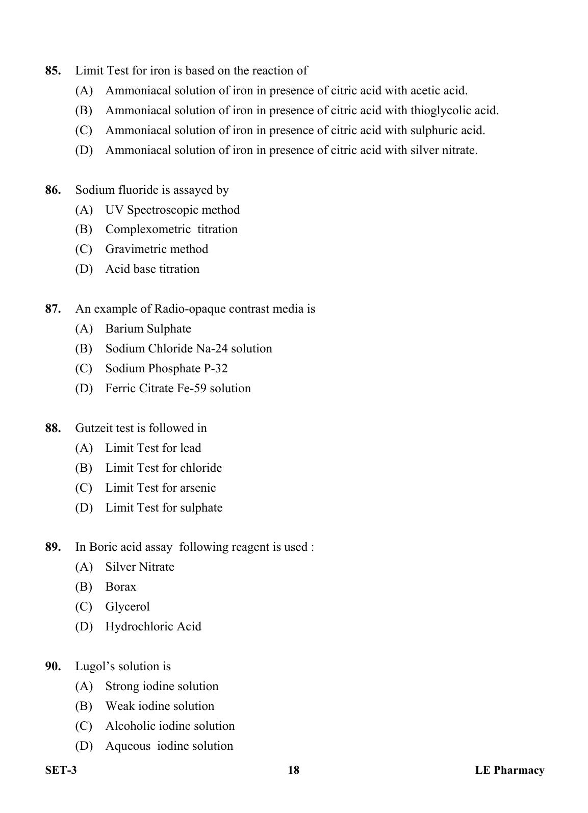 OJEE 2013 LE Pharm Set 3 Question Paper - Page 17