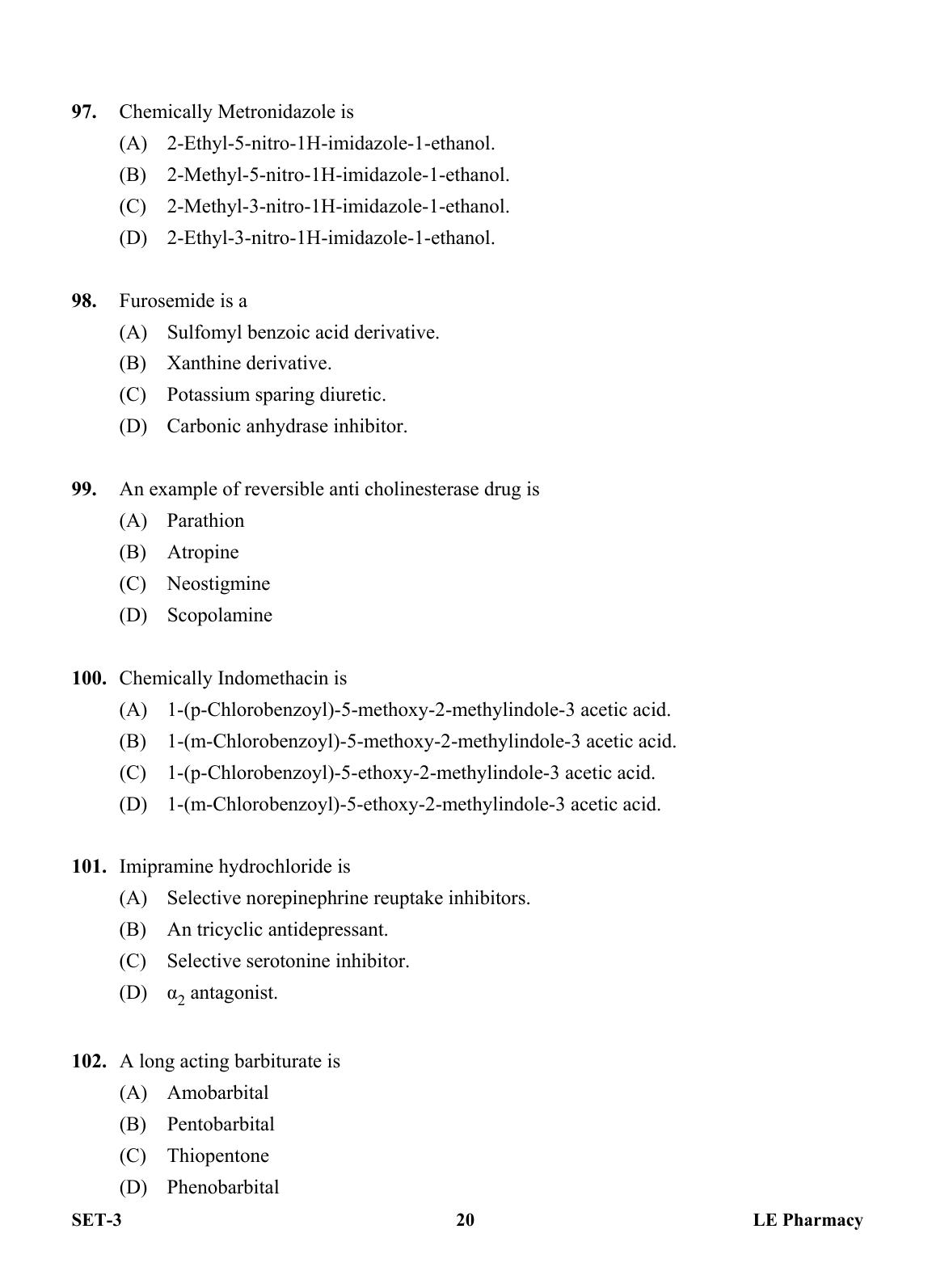 OJEE 2013 LE Pharm Set 3 Question Paper - Page 19