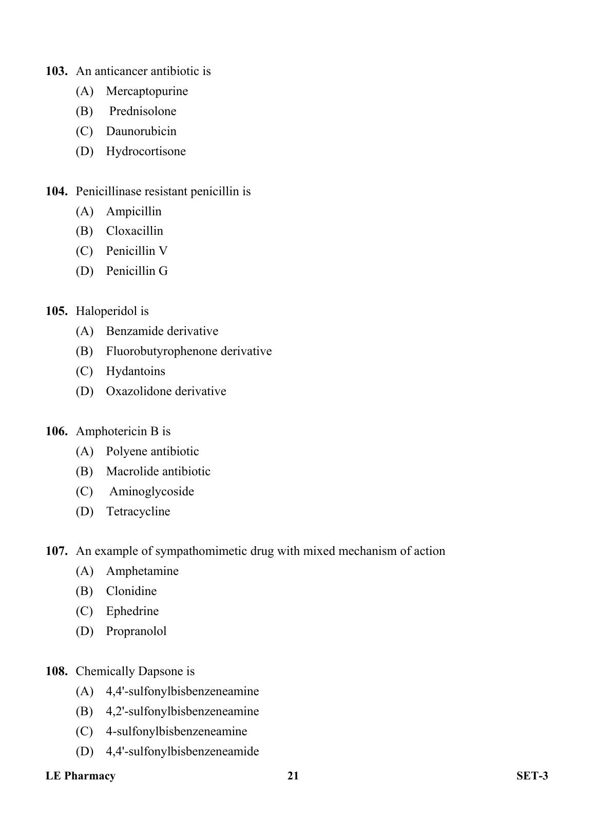 OJEE 2013 LE Pharm Set 3 Question Paper - Page 20