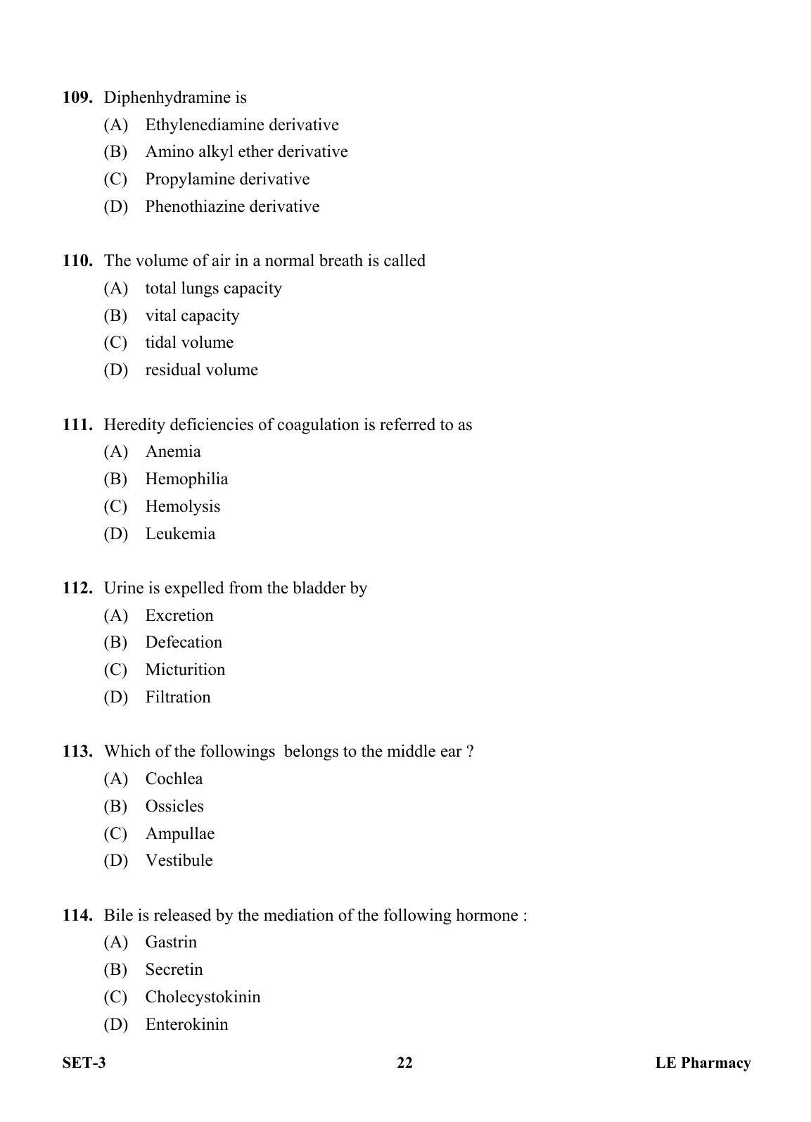 OJEE 2013 LE Pharm Set 3 Question Paper - Page 21