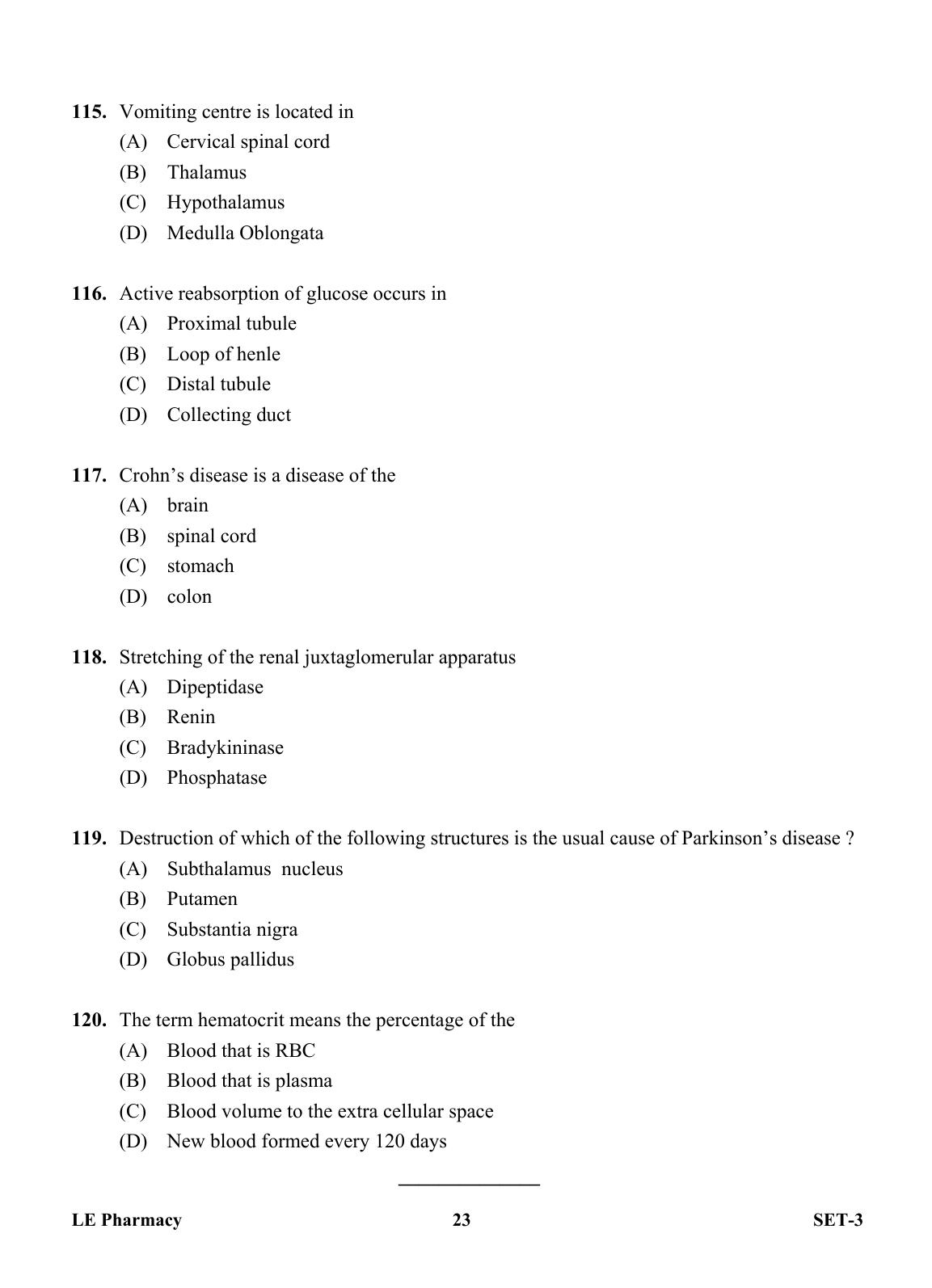 OJEE 2013 LE Pharm Set 3 Question Paper - Page 22