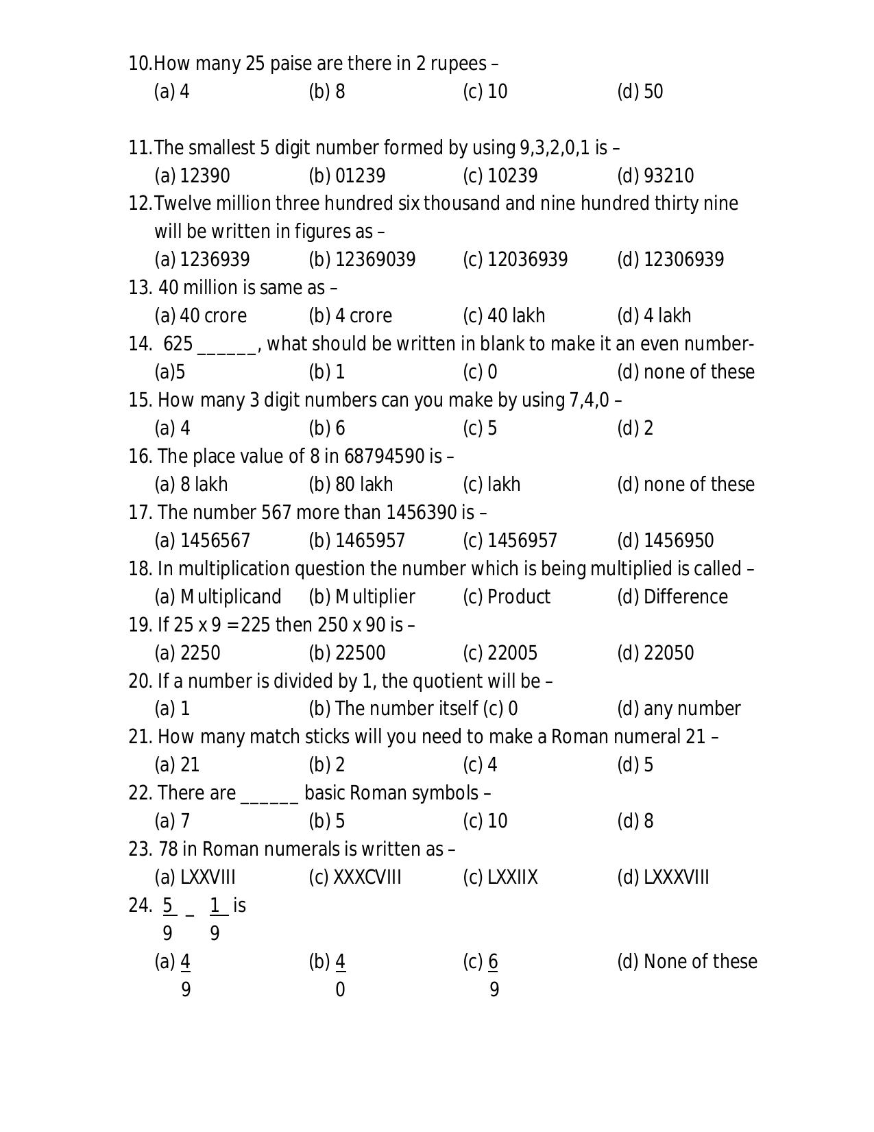 Worksheet for Class 5 Maths Assignment 14 - Page 3