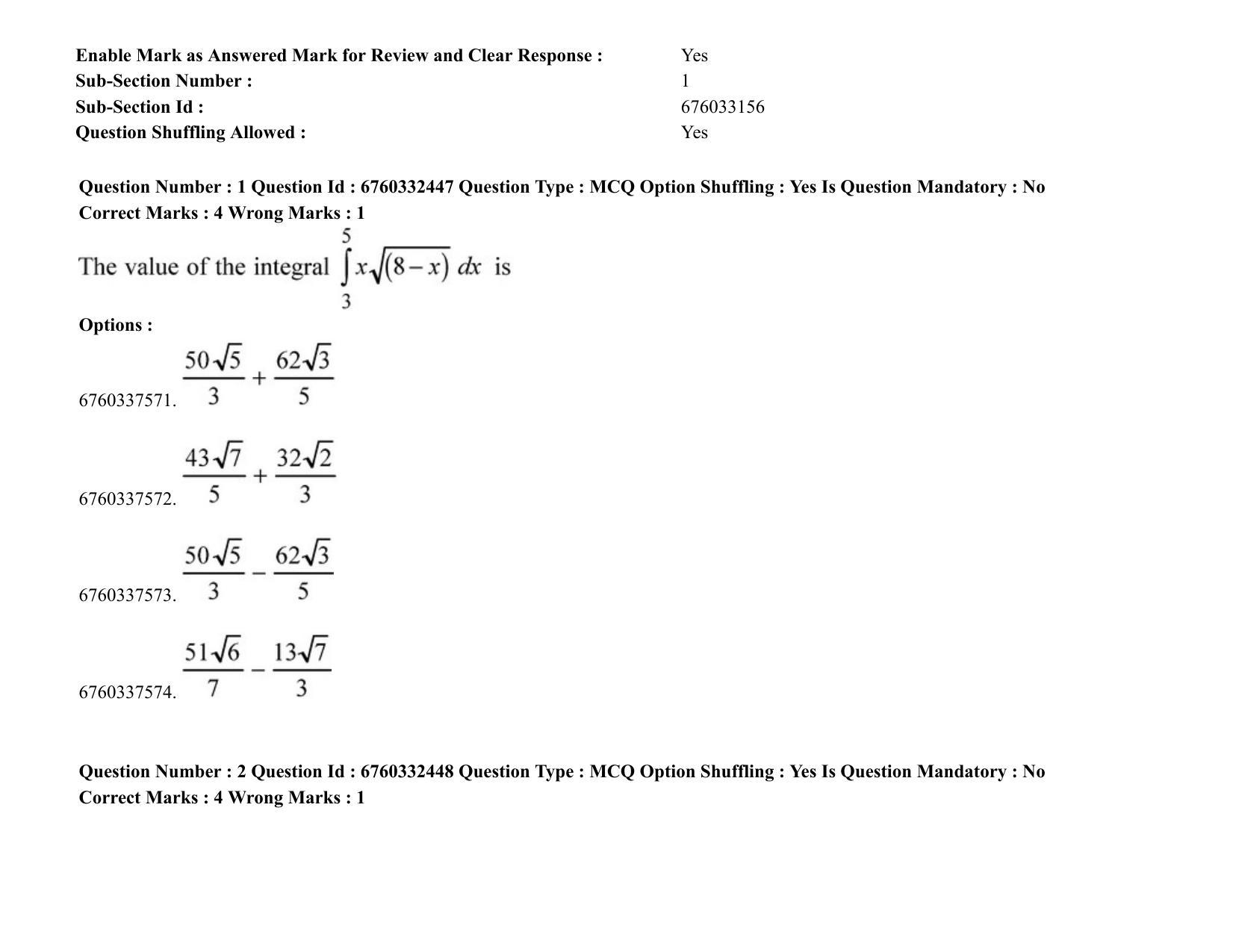 JEE Mains 2021: B PLANNING AND B ARCH (Shift 2) 05-08-2021 Question Paper - Page 2