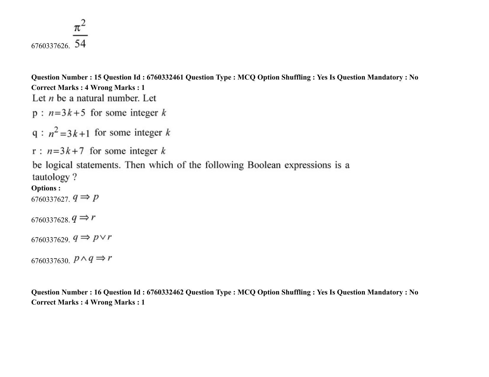 JEE Mains 2021: B PLANNING AND B ARCH (Shift 2) 05-08-2021 Question Paper - Page 11