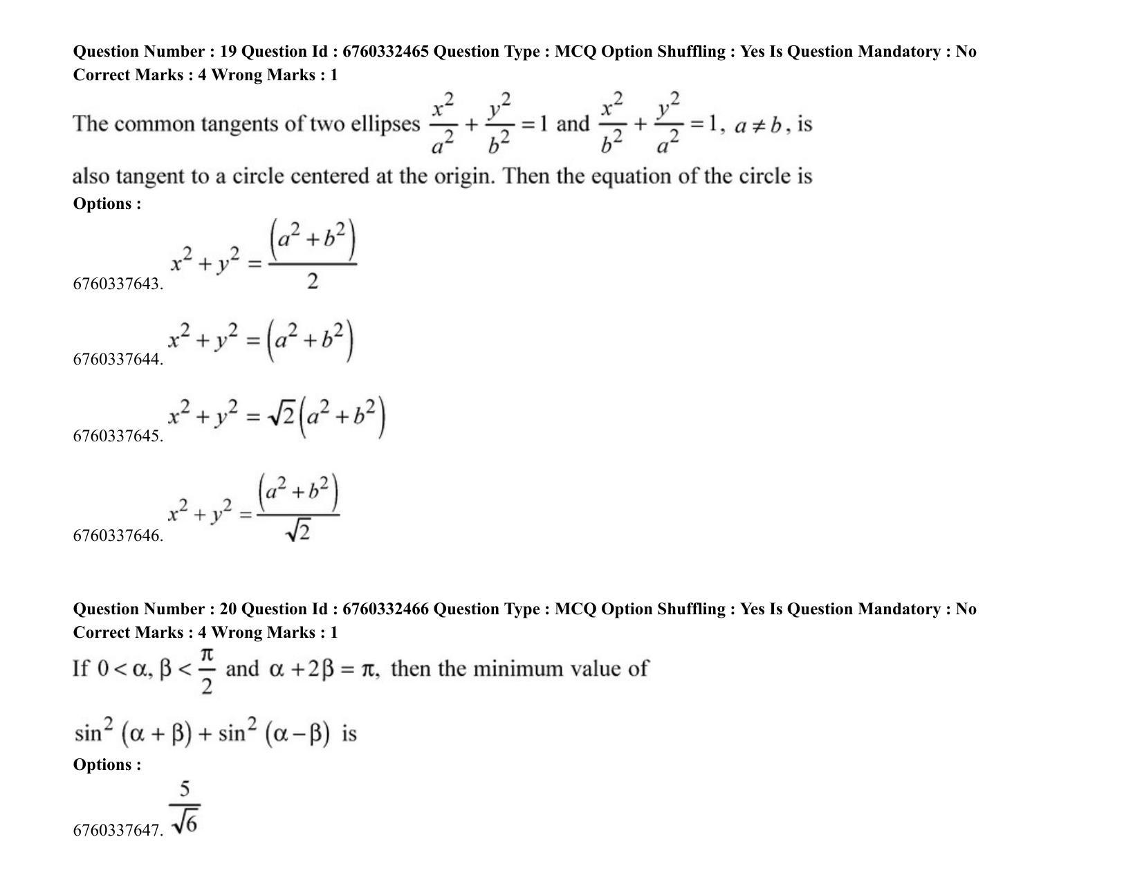 JEE Mains 2021: B PLANNING AND B ARCH (Shift 2) 05-08-2021 Question Paper - Page 14