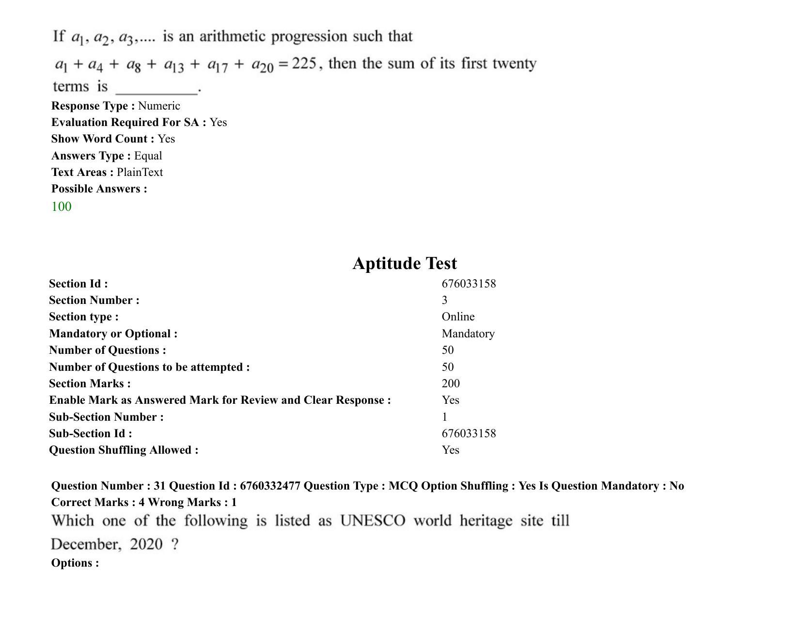 JEE Mains 2021: B PLANNING AND B ARCH (Shift 2) 05-08-2021 Question Paper - Page 20