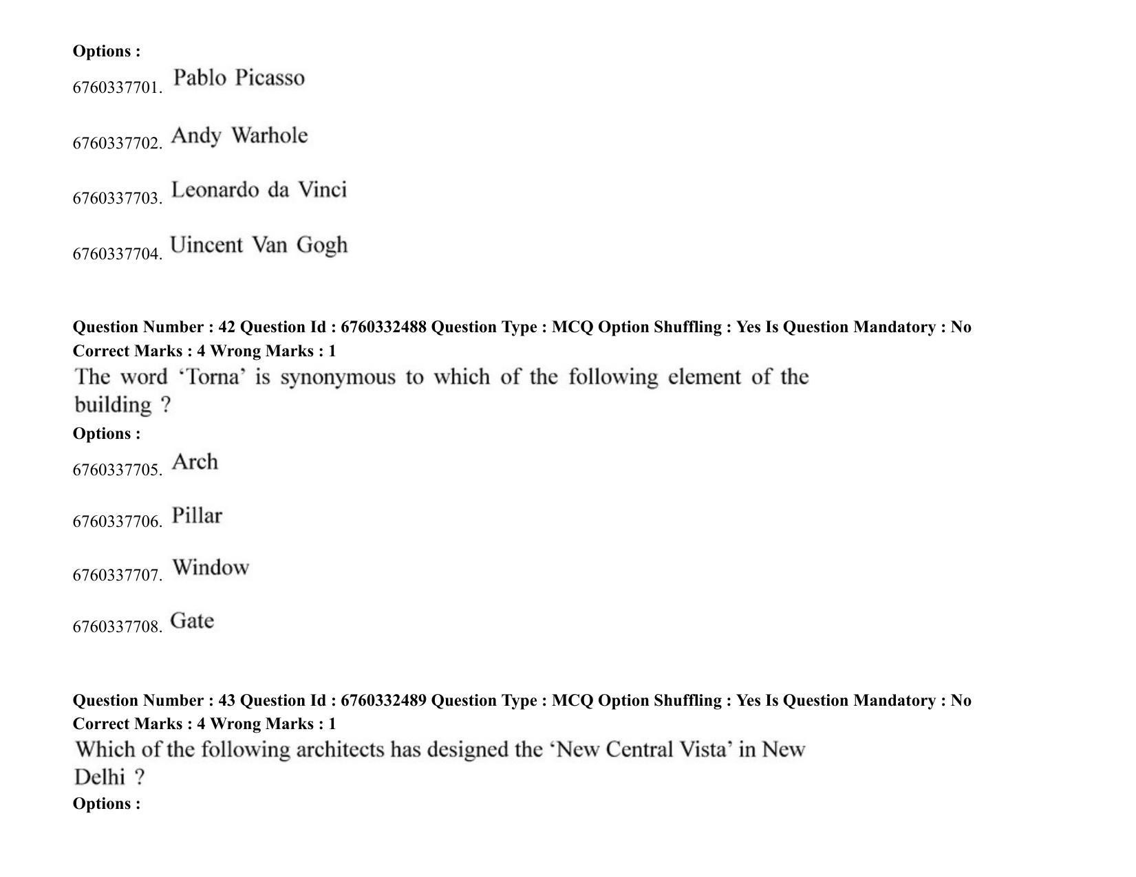 JEE Mains 2021: B PLANNING AND B ARCH (Shift 2) 05-08-2021 Question Paper - Page 26