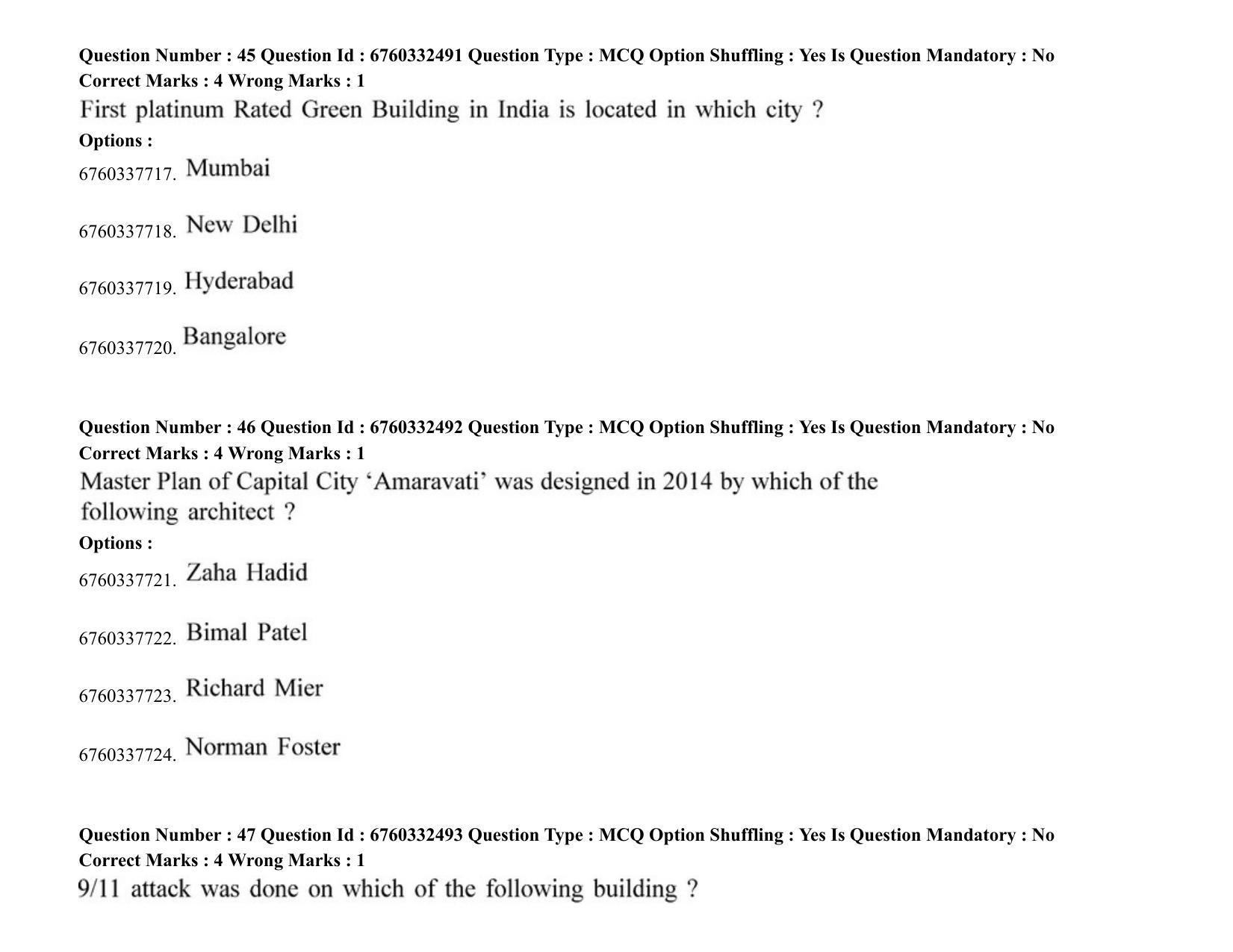 JEE Mains 2021: B PLANNING AND B ARCH (Shift 2) 05-08-2021 Question Paper - Page 28