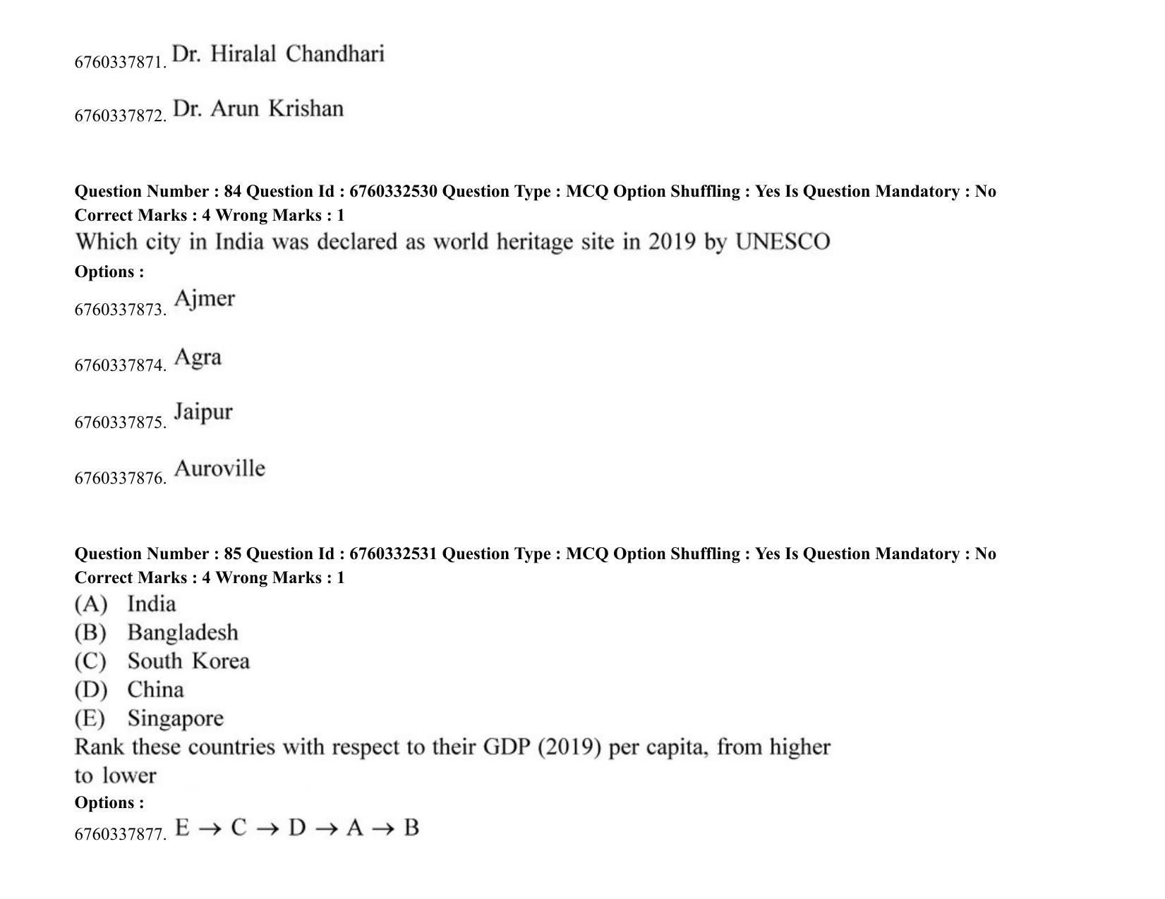 JEE Mains 2021: B PLANNING AND B ARCH (Shift 2) 05-08-2021 Question Paper - Page 73