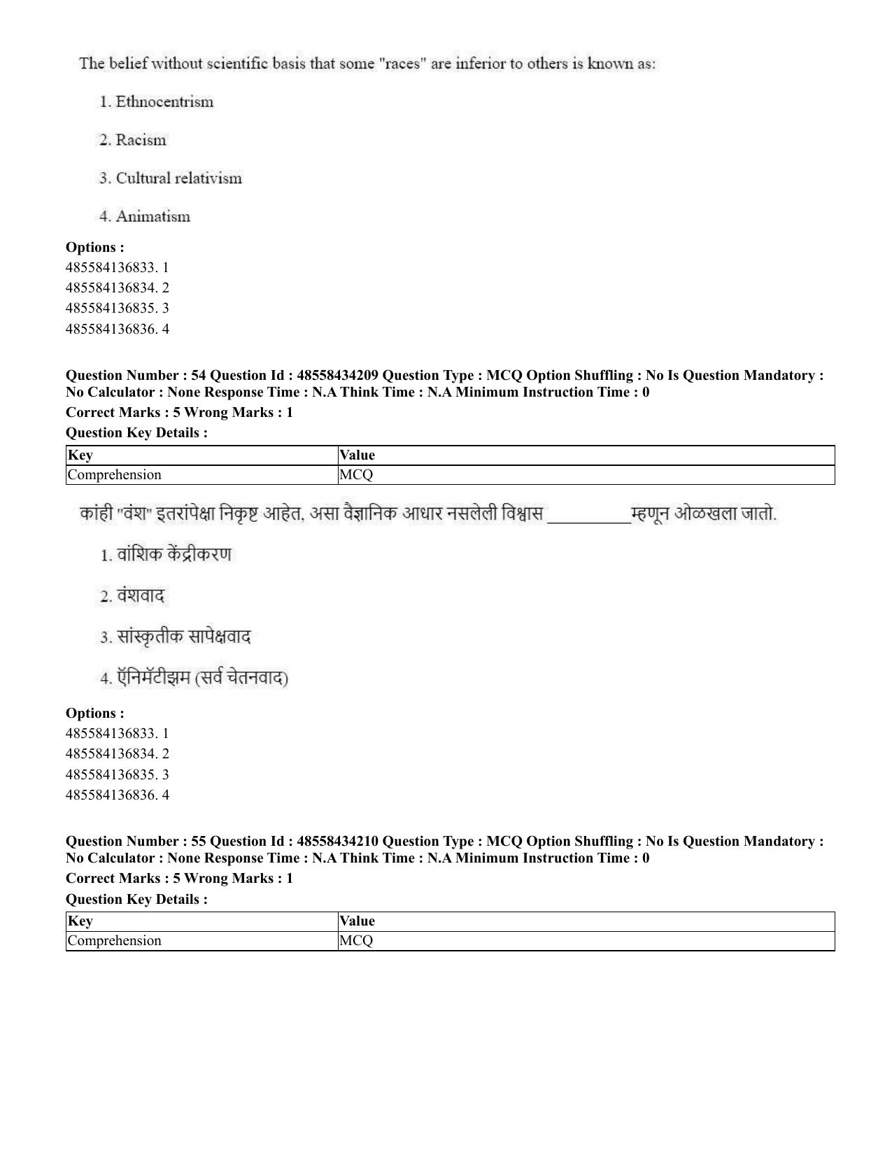 CUET 2023 English Marathi Shift 3 Question Paper - 18 June 2023 - Page 42