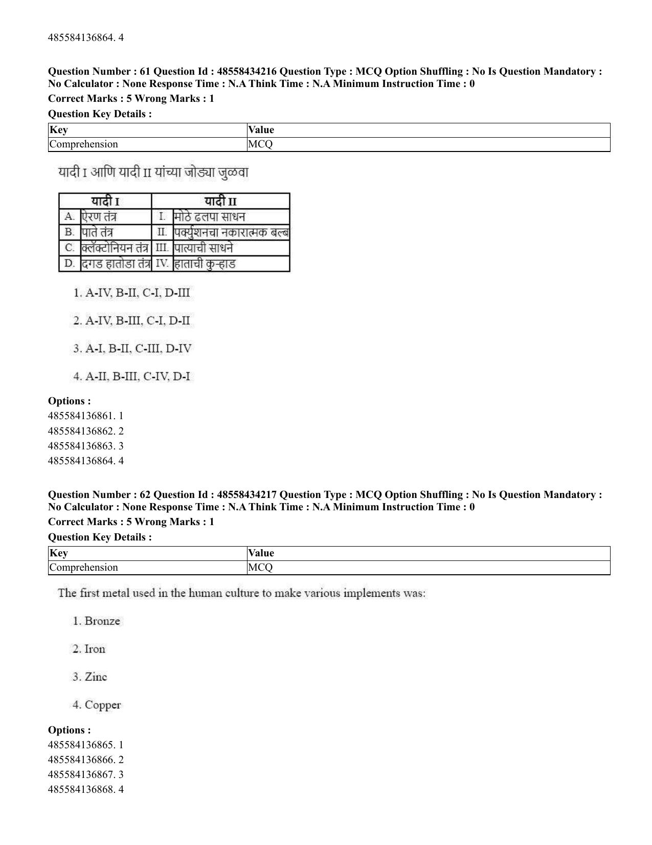 CUET 2023 English Marathi Shift 3 Question Paper - 18 June 2023 - Page 50