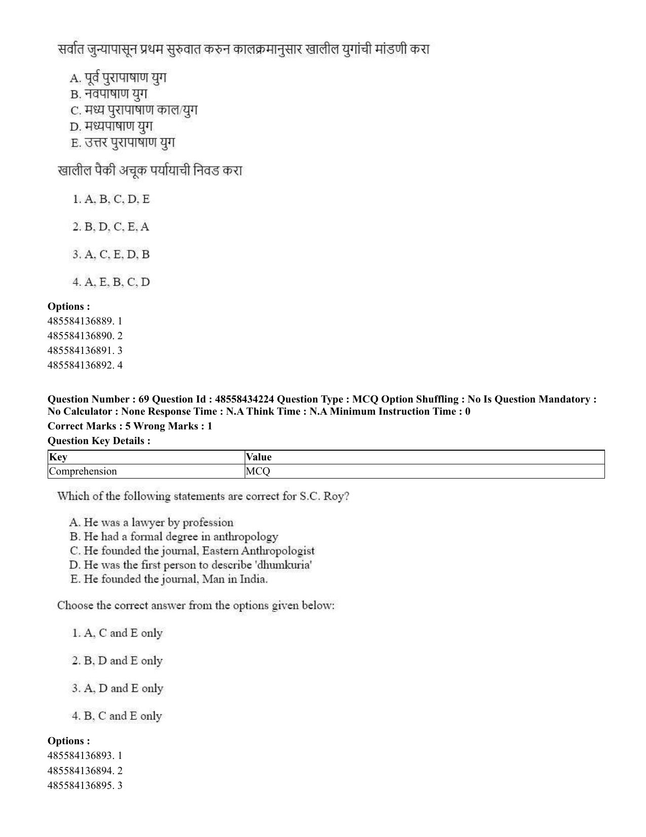 CUET 2023 English Marathi Shift 3 Question Paper - 18 June 2023 - Page 57