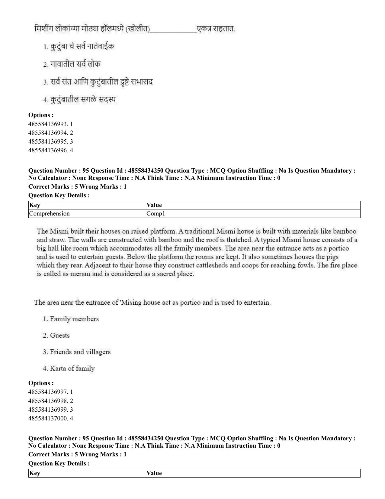 CUET 2023 English Marathi Shift 3 Question Paper - 18 June 2023 - Page 85