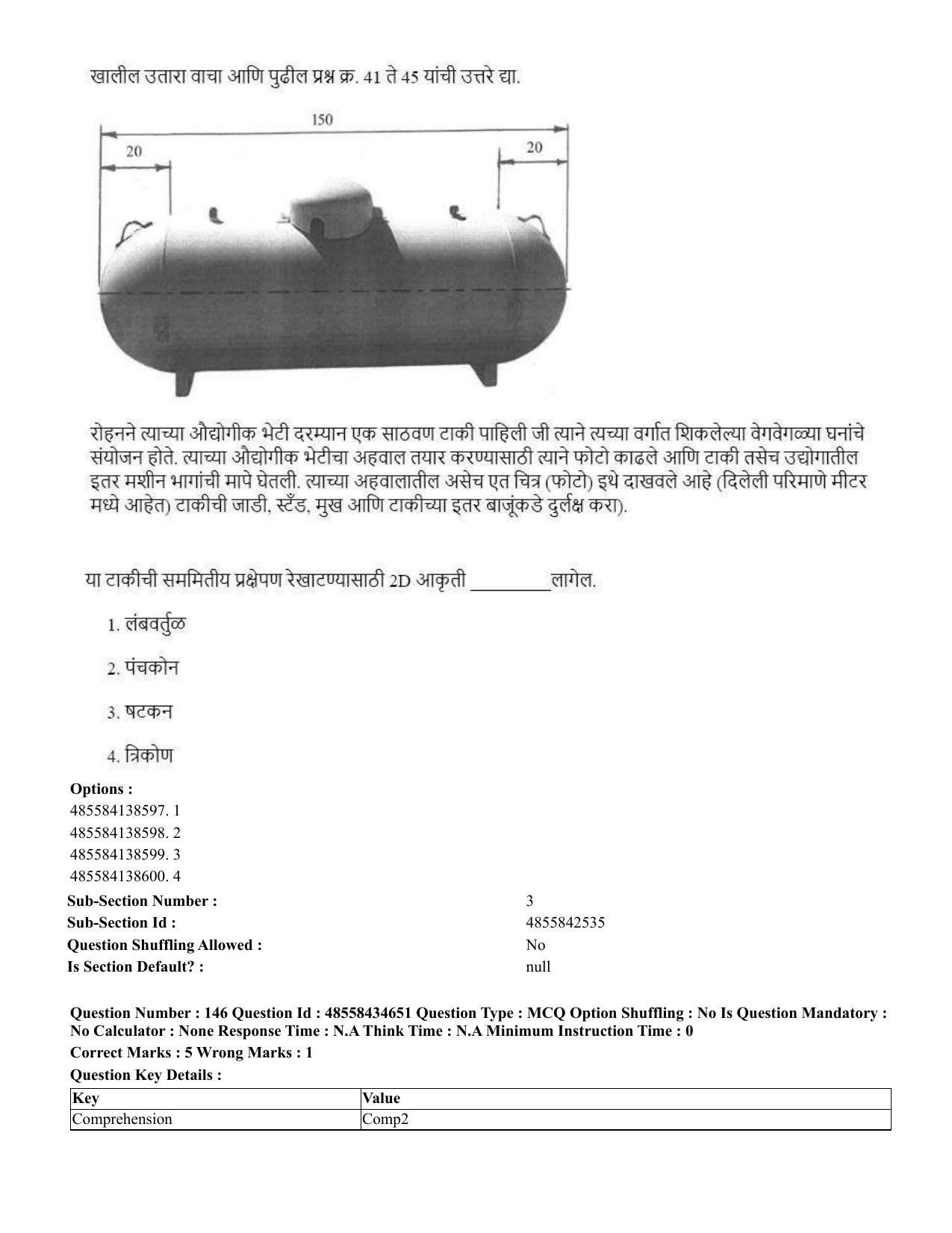 CUET 2023 English Marathi Shift 3 Question Paper - 18 June 2023 - Page 155