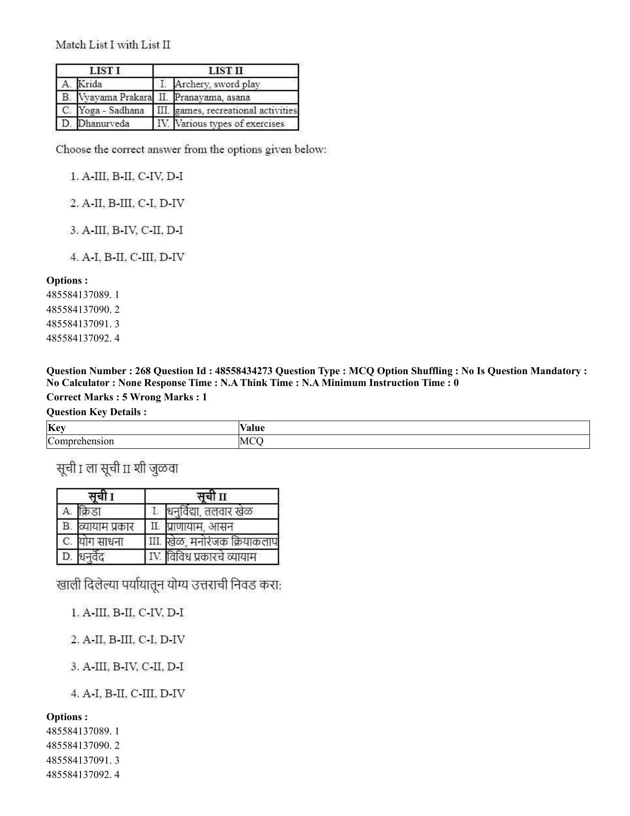 CUET 2023 English Marathi Shift 3 Question Paper - 18 June 2023 - Page 243