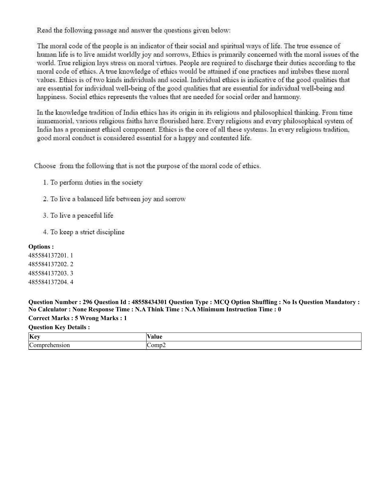 CUET 2023 English Marathi Shift 3 Question Paper - 18 June 2023 - Page 277