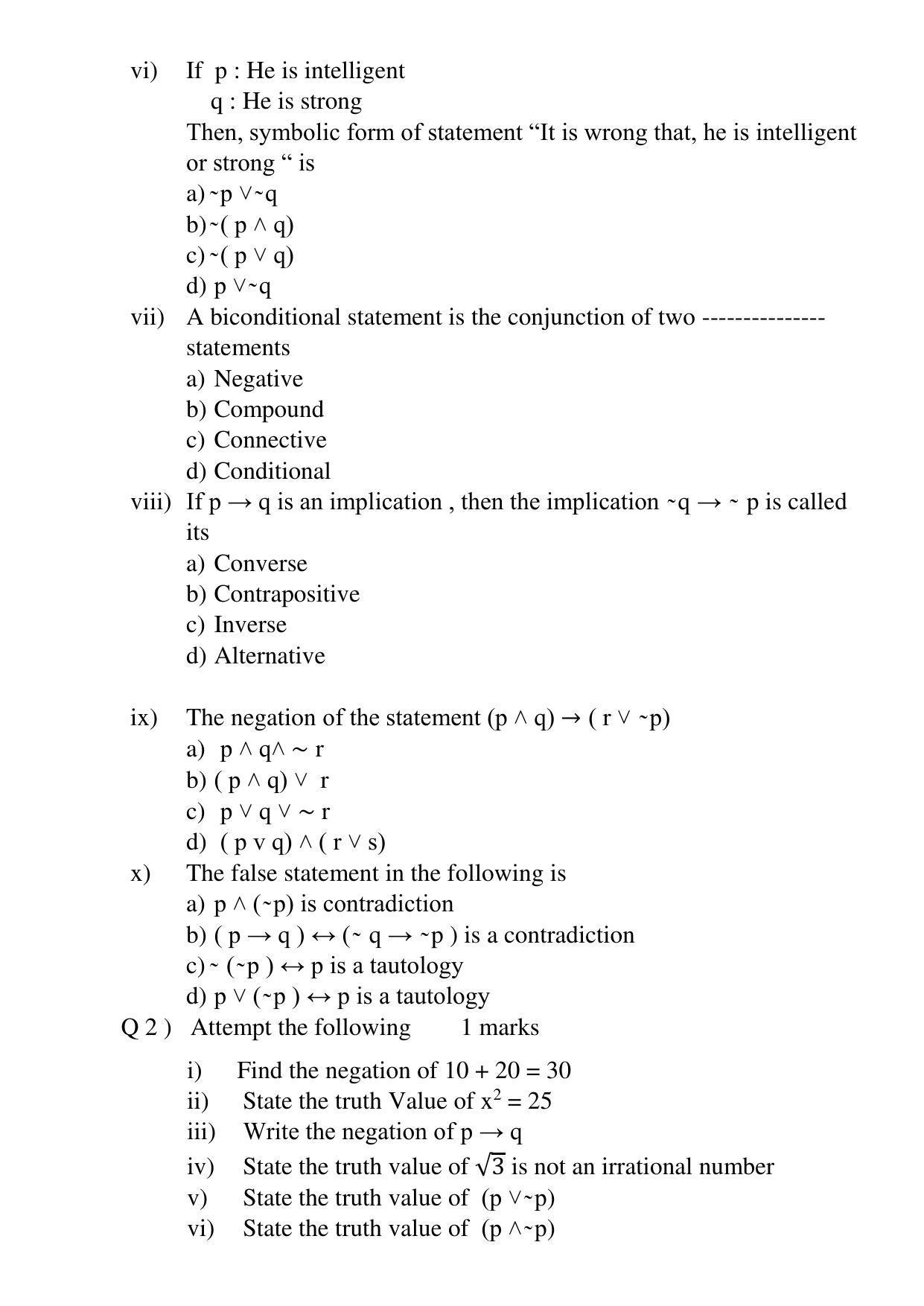 Maharashtra Board Class 12 Mathematics and statistics Sample Papers - Page 3