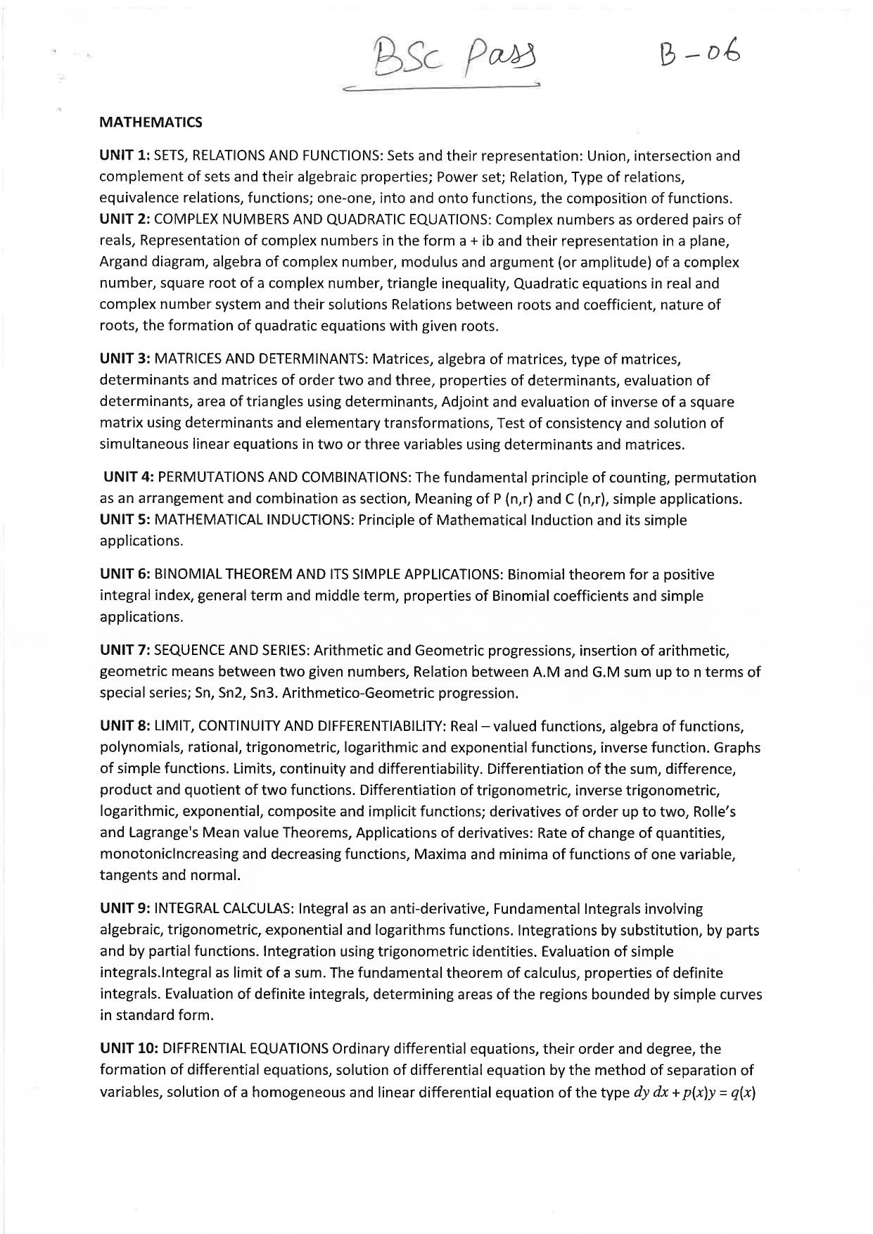 JMI Entrance Exam B06-B.Voc (Solar Energy) (Self-financed) Syllabus - Page 1