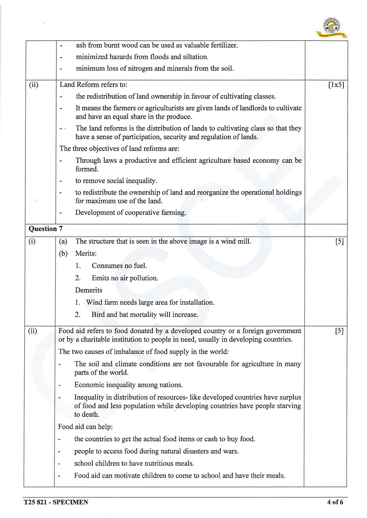 ICSE Class 10 2025 Environmental Science (QP & MS) Specimen Paper - Page 13