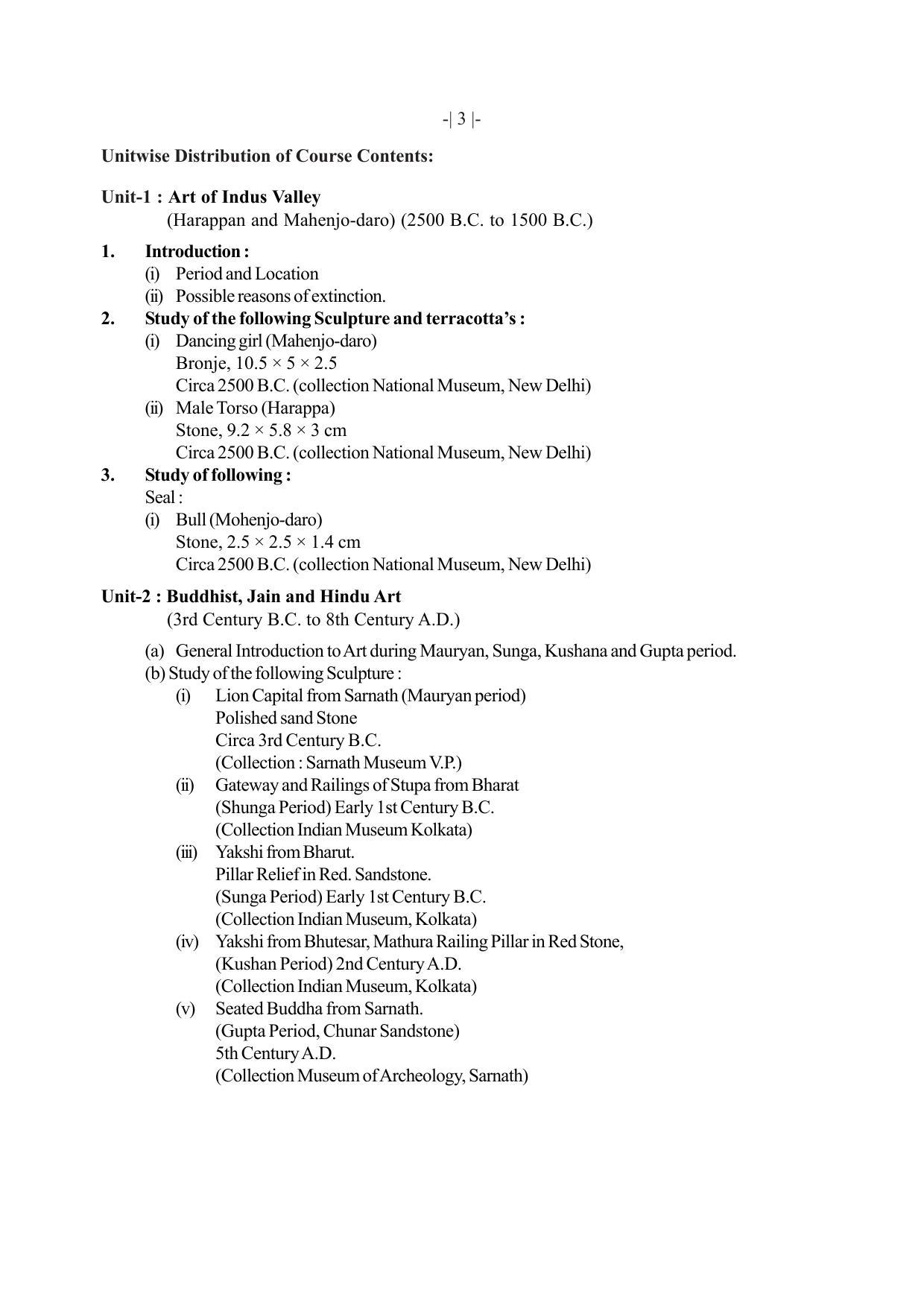 AHSEC 1st Year Fine Arts Syllabus - Page 3