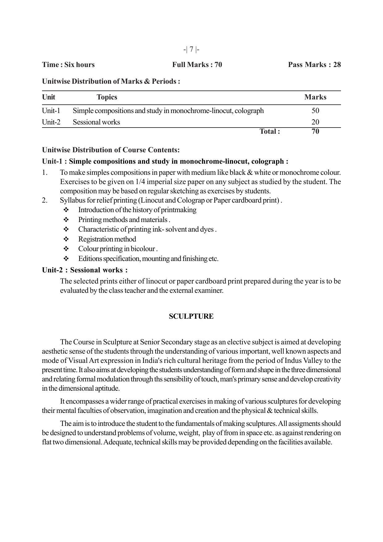AHSEC 1st Year Fine Arts Syllabus - Page 7