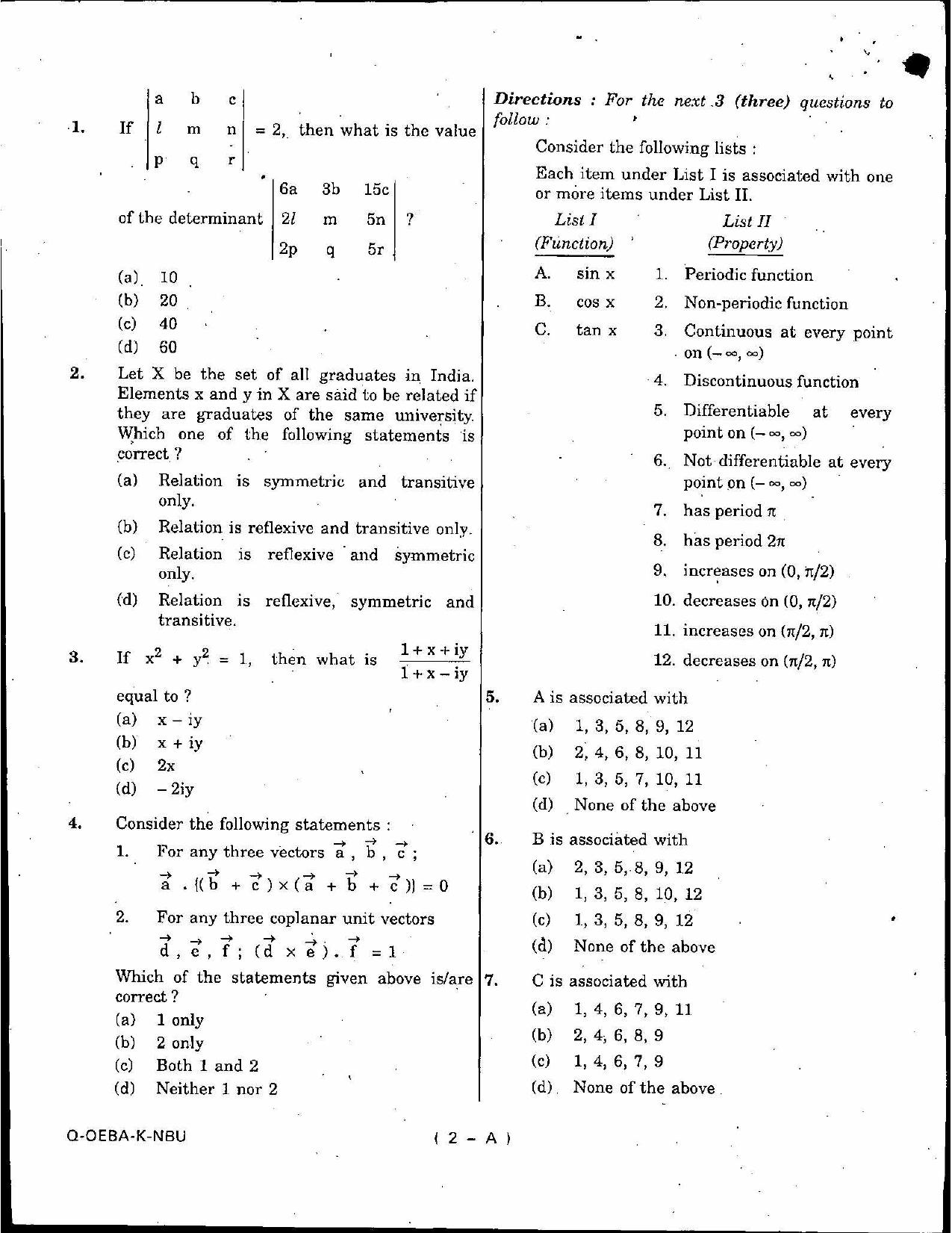 SCERT Assam 2010 General Maths D.El.Ed PET Previous Question Paper - Page 2